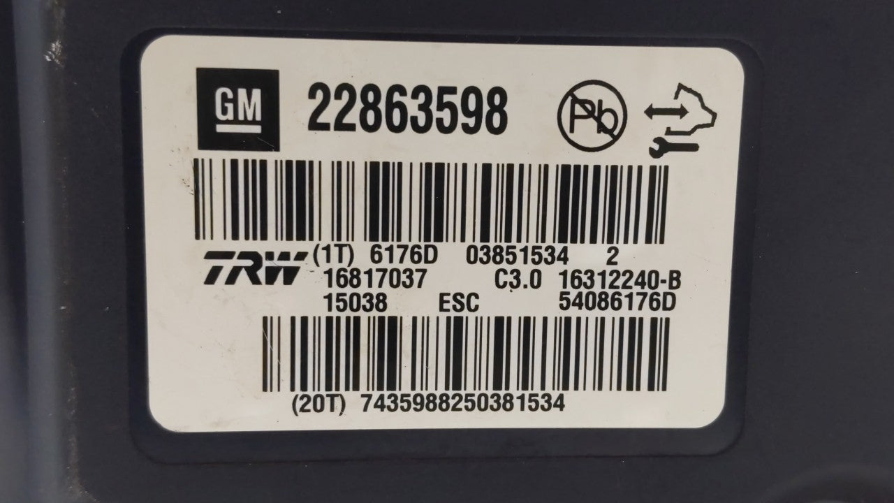 2013-2016 Chevrolet Malibu ABS Pump Control Module Replacement P/N:22863598 22971448 Fits Fits 2012 2013 2014 2015 2016 OEM 