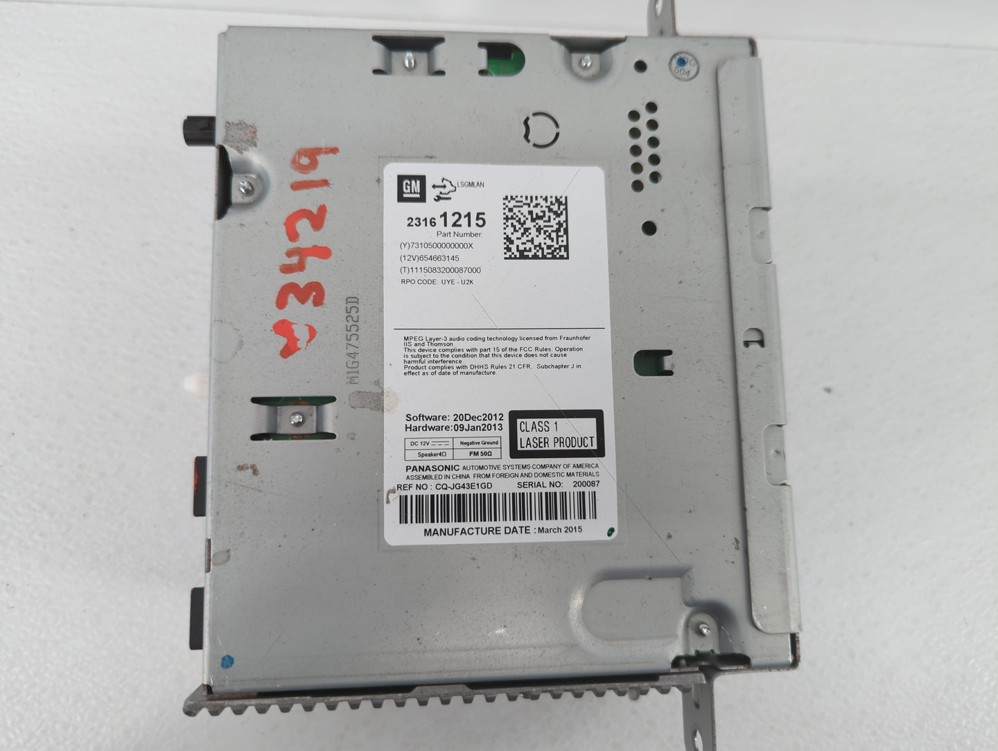2014-2016 Chevrolet Malibu Am Fm Cd Player Radio Receiver - Oemusedautoparts1.com