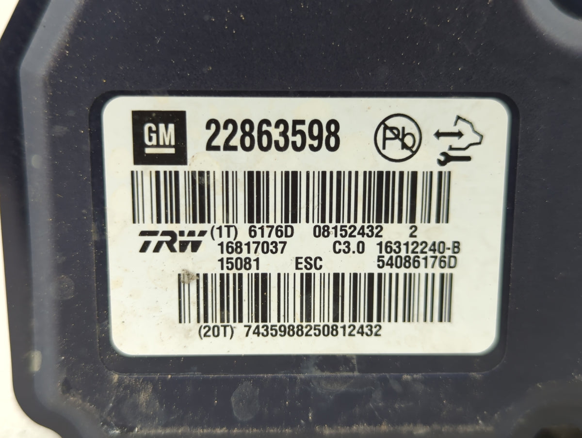 2013-2016 Chevrolet Malibu Anti-Lock Brake ABS Pump Module Actuator OEM P/N:22863598 22971448 Fits Fits 2012 2013 2014 2015 
