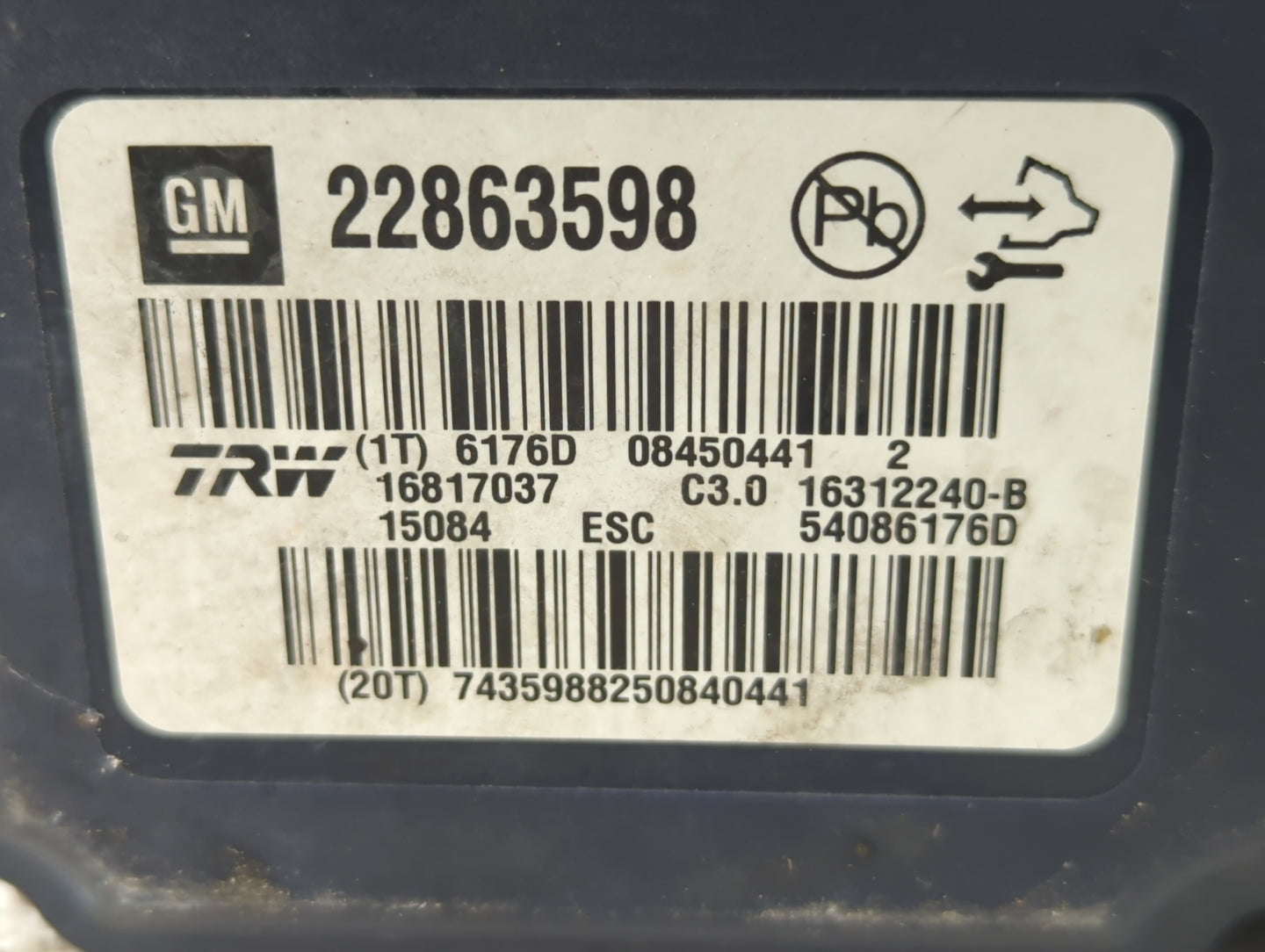 2013-2016 Chevrolet Malibu ABS Pump Control Module Replacement P/N:22863598 22838815, 22971448 Fits Fits 2012 2013 2014 2015