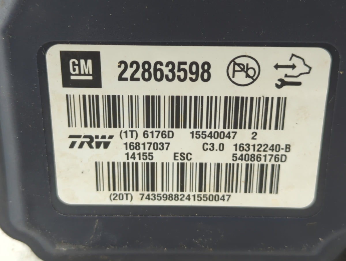 2013-2016 Chevrolet Malibu Anti-Lock Brake ABS Pump Module Actuator OEM P/N:222863598 Fits Fits 2012 2013 2014 2015 2016 OEM