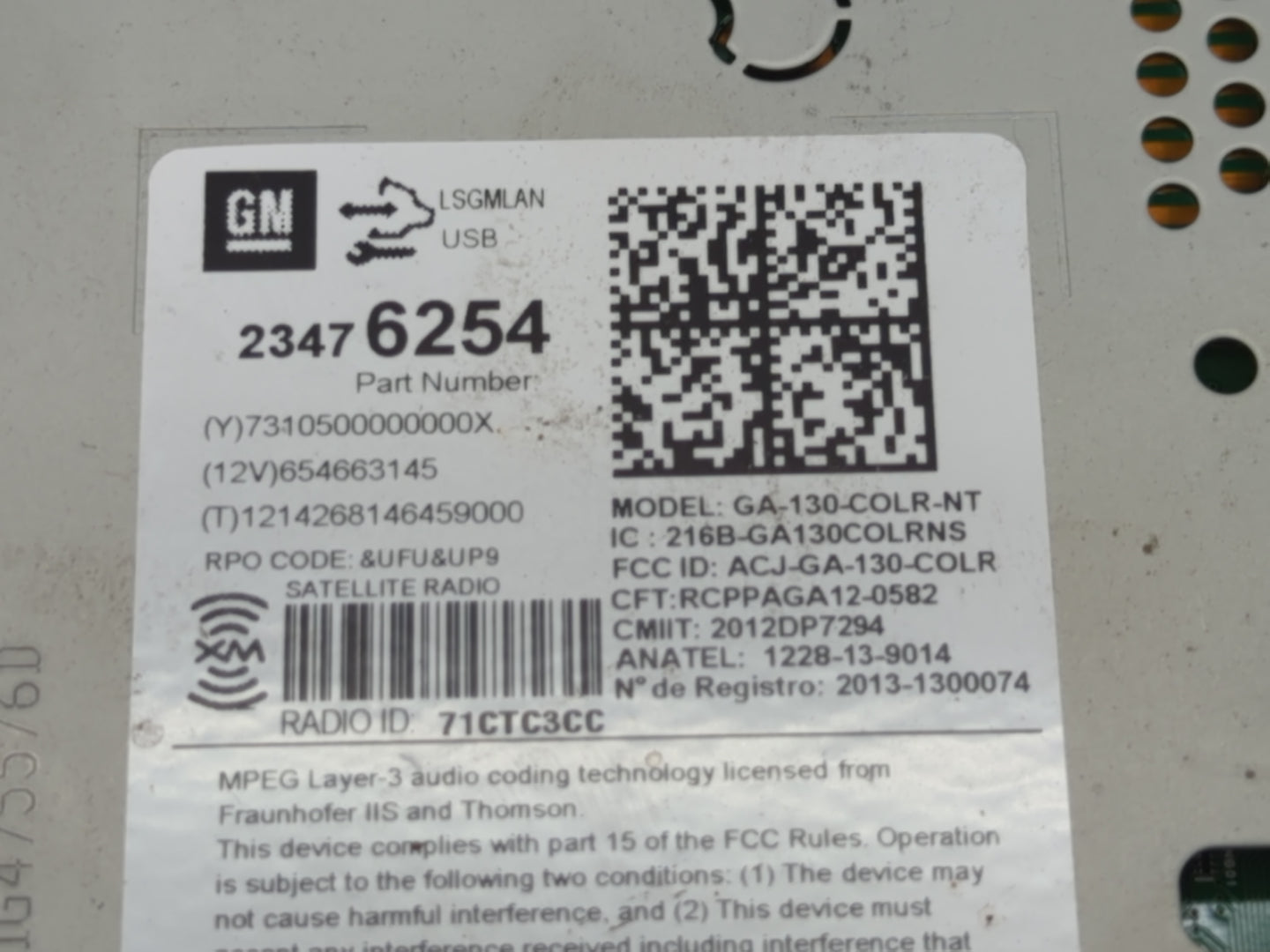 2014-2016 Chevrolet Malibu Am Fm Cd Player Radio Receiver - Oemusedautoparts1.com