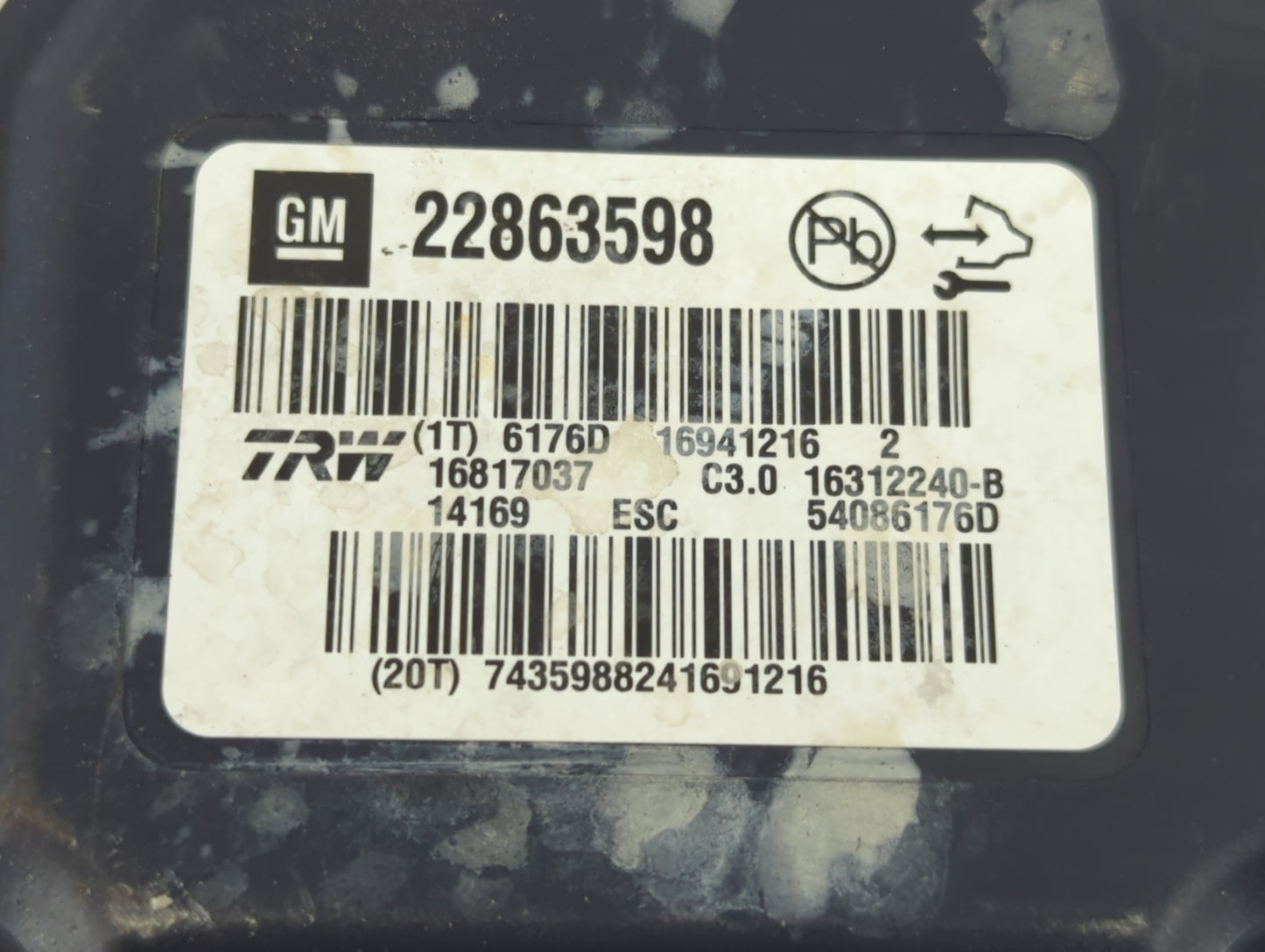 2013-2016 Chevrolet Malibu ABS Pump Control Module Replacement P/N:22863598 Fits Fits 2012 2013 2014 2015 2016 OEM Used Auto