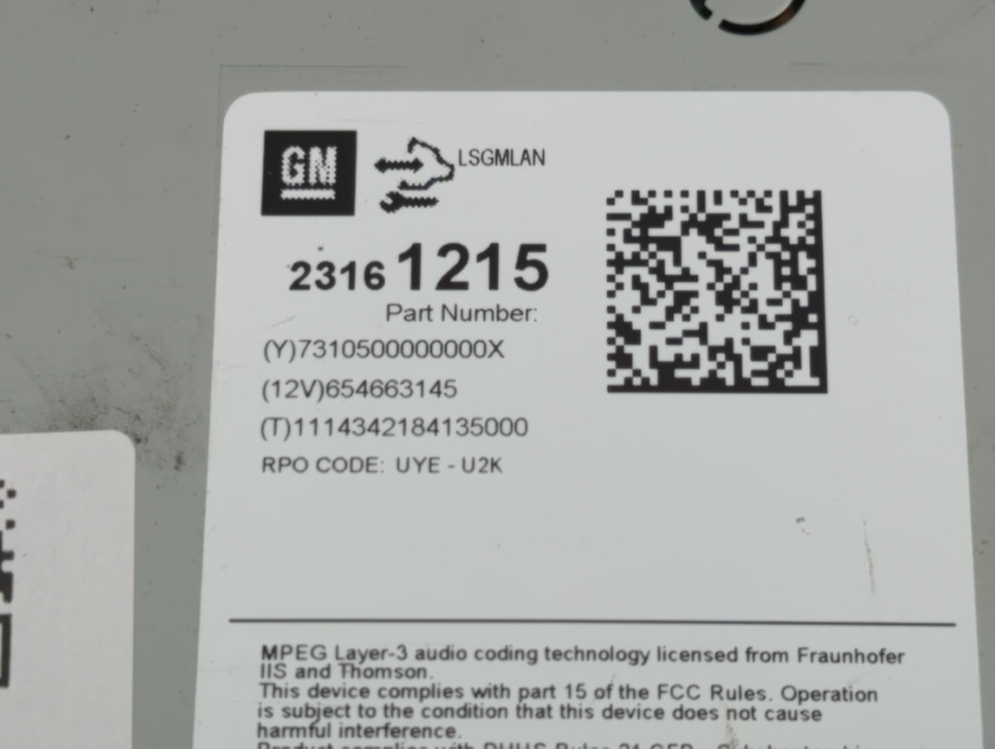 2014-2016 Chevrolet Malibu Radio AM FM Cd Player Receiver Replacement P/N:23161215 Fits Fits 2014 2015 2016 OEM Used Auto Pa