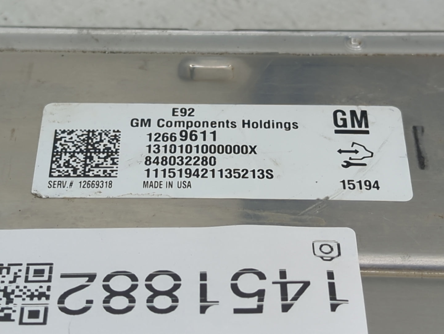 2014-2016 Chevrolet Silverado PCM Engine Control Computer ECU ECM PCU OEM P/N:12669611 12669318 Fits Fits 2014 2015 2016 OEM