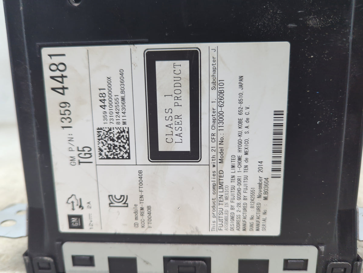 2015-2019 Chevrolet Silverado 1500 Audio Cd Disc Player 1487254 - Oemusedautoparts1.com