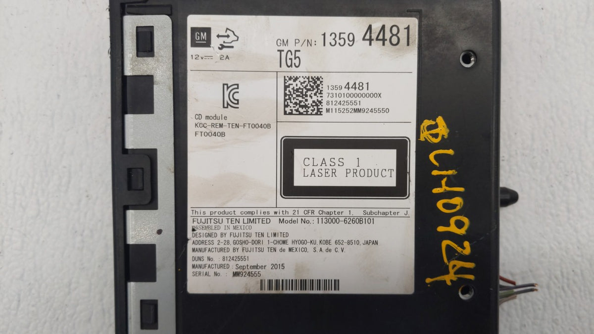 2015-2019 Chevrolet Silverado 1500 Am Fm Cd Player Radio Receiver 177542 - Oemusedautoparts1.com