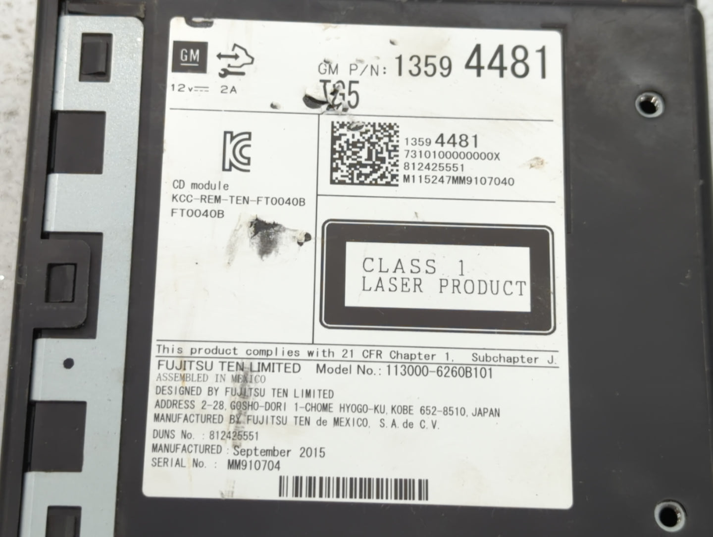 2015-2019 Chevrolet Silverado 1500 Am Fm Cd Player Radio Receiver - Oemusedautoparts1.com