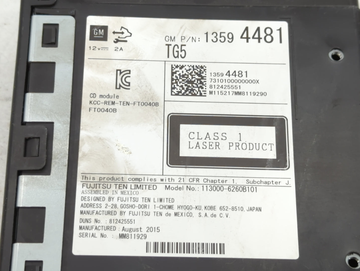 2015-2019 Chevrolet Silverado 1500 Am Fm Cd Player Radio Receiver - Oemusedautoparts1.com