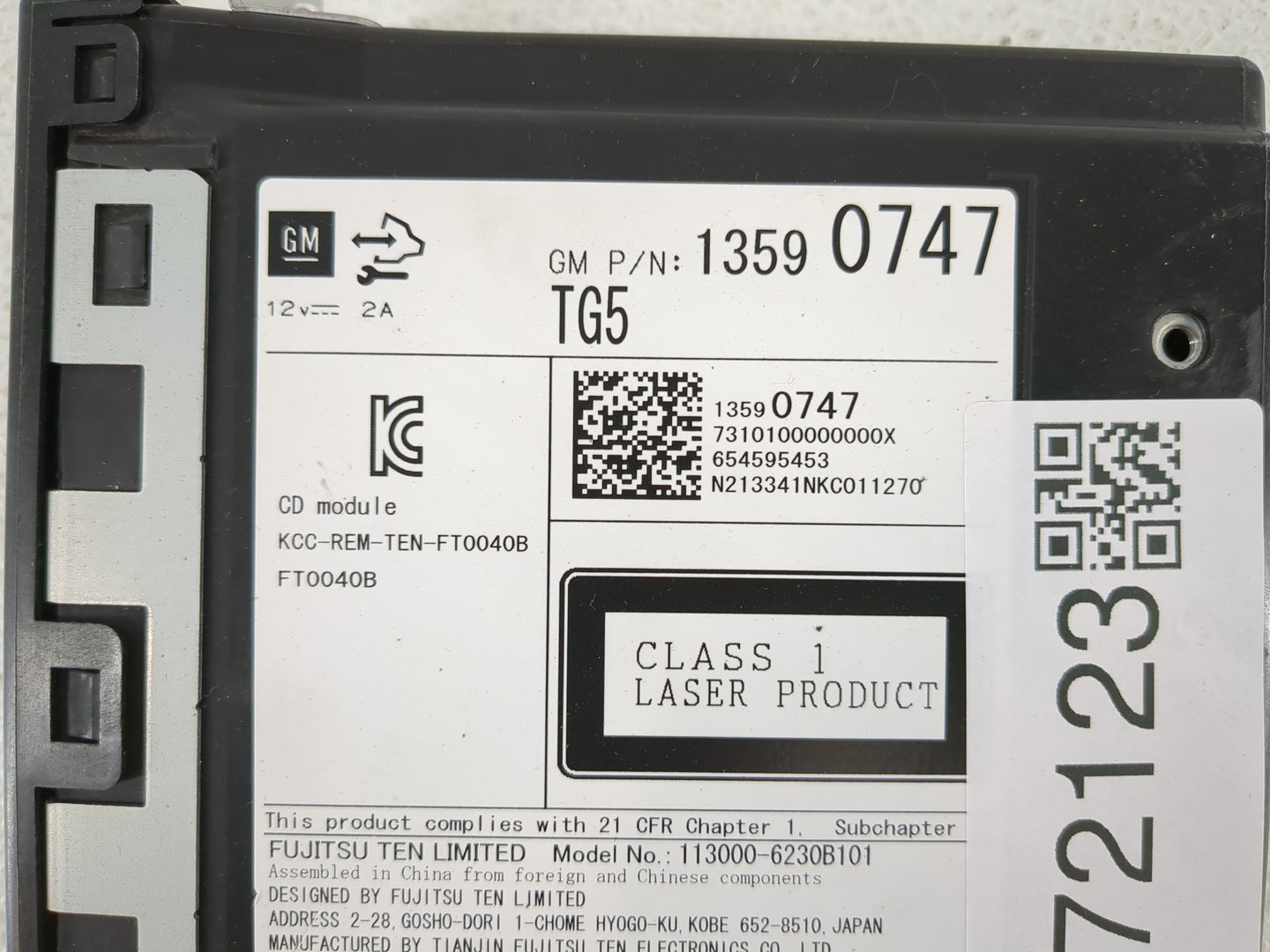 2015 Chevrolet Silverado 2500 Radio AM FM Cd Player Receiver Replacement P/N:13590747 Fits Fits 2013 2014 OEM Used Auto Part