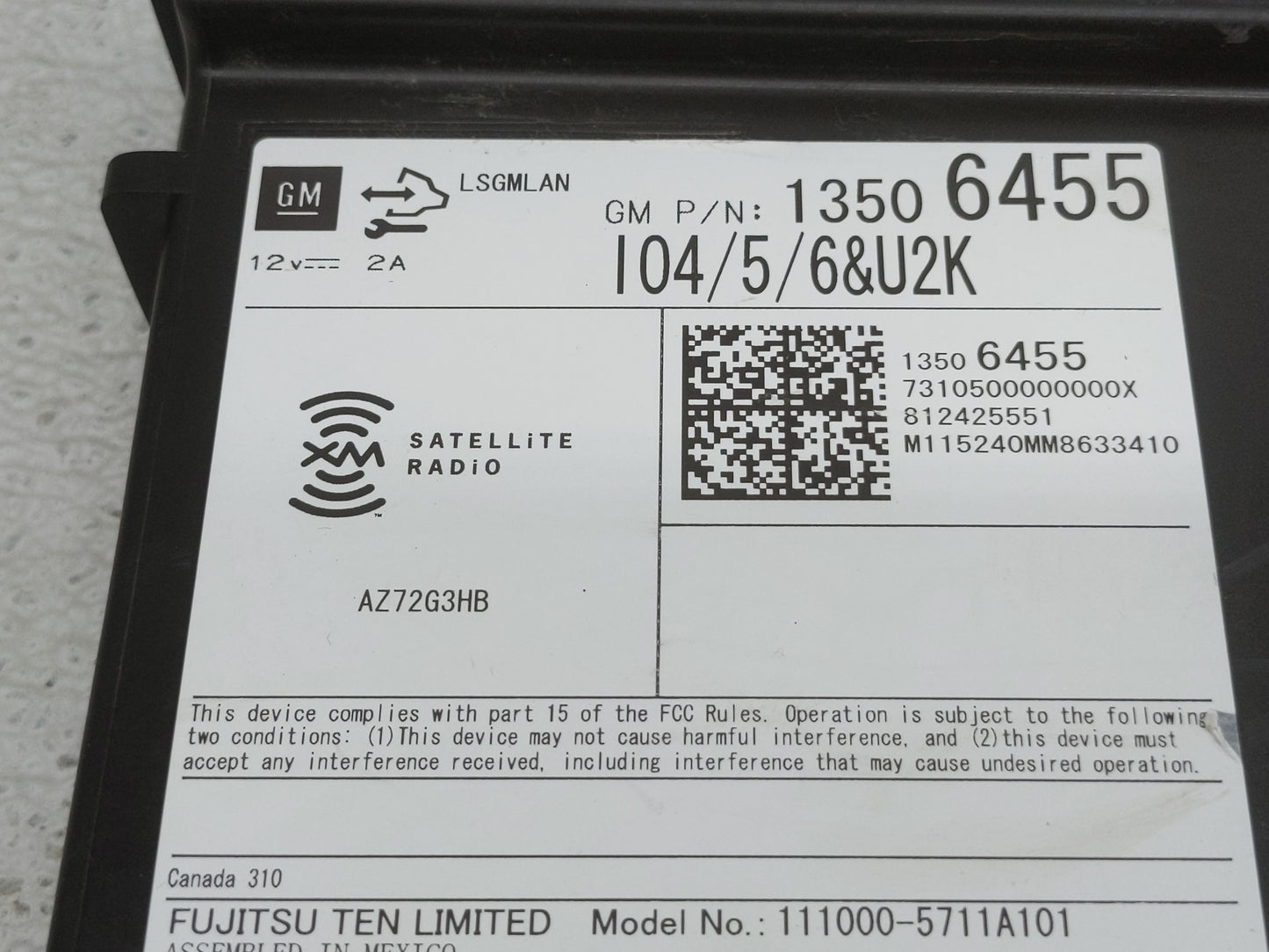 2015 Chevrolet Silverado 2500 Radio AM FM Cd Player Receiver Replacement P/N:13506455 Fits OEM Used Auto Parts - Oemusedauto