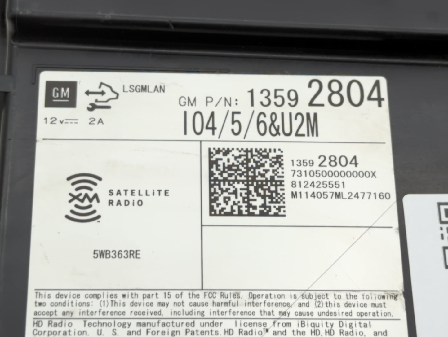 2015 Chevrolet Silverado 2500 Radio AM FM Cd Player Receiver Replacement P/N:13592804 Fits Fits 2013 2014 OEM Used Auto Part