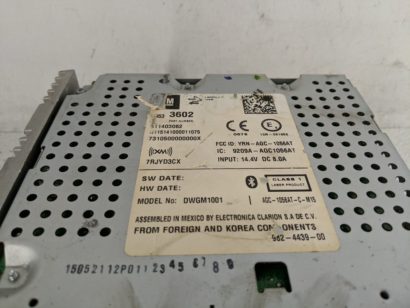 2015 Chevrolet Sonic Radio AM FM Cd Player Receiver Replacement P/N:4533602 Fits OEM Used Auto Parts - Oemusedautoparts1.com