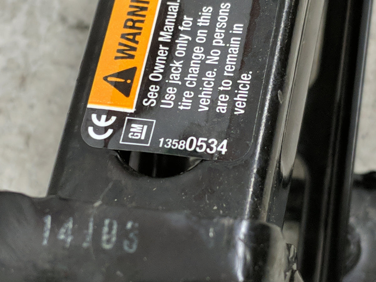 2015 Chevrolet Sonic Spare Scissor Car Jack Black - Oemusedautoparts1.com