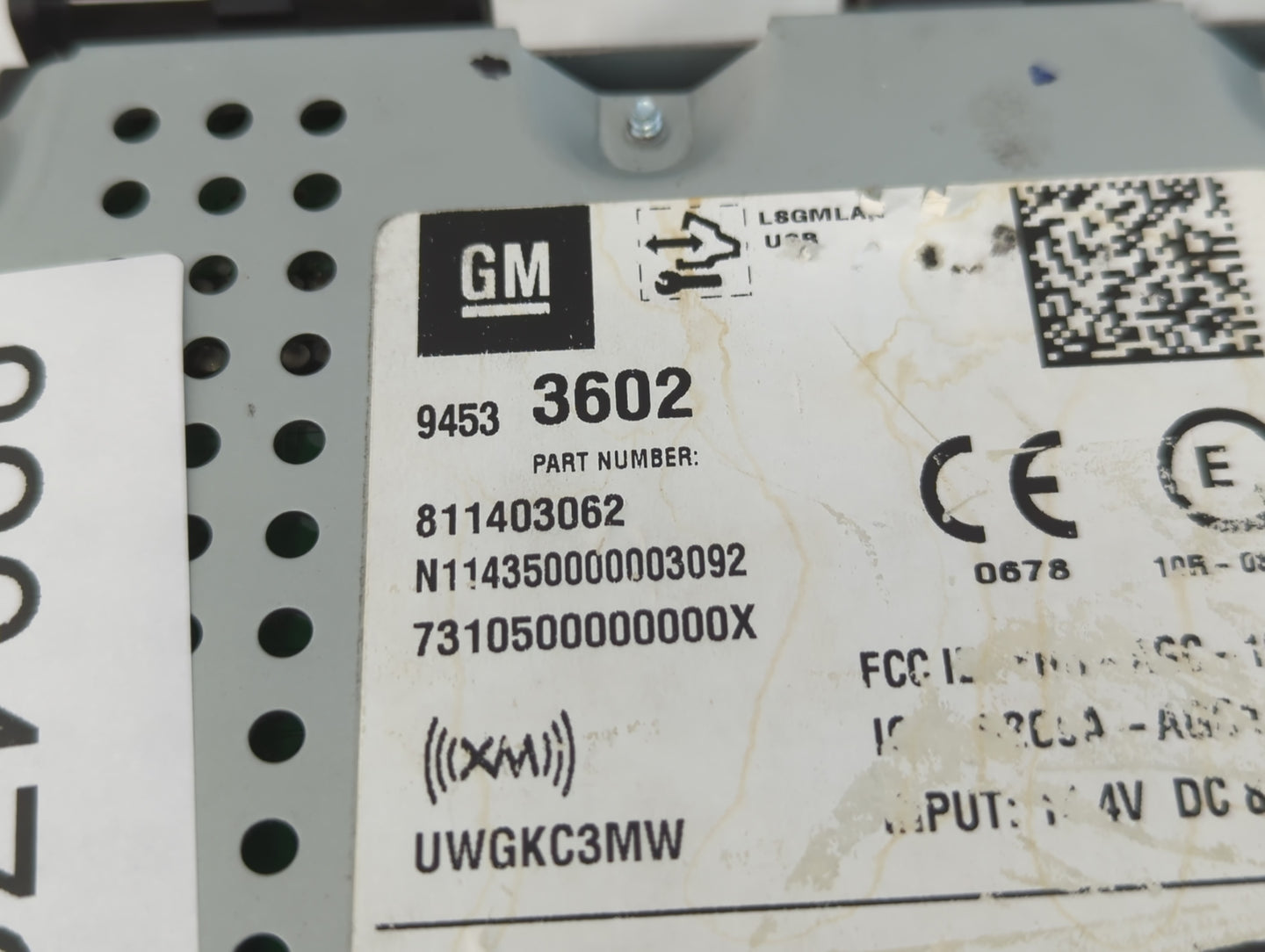 2015 Chevrolet Sonic Radio AM FM Cd Player Receiver Replacement P/N:94533602 Fits OEM Used Auto Parts - Oemusedautoparts1.co