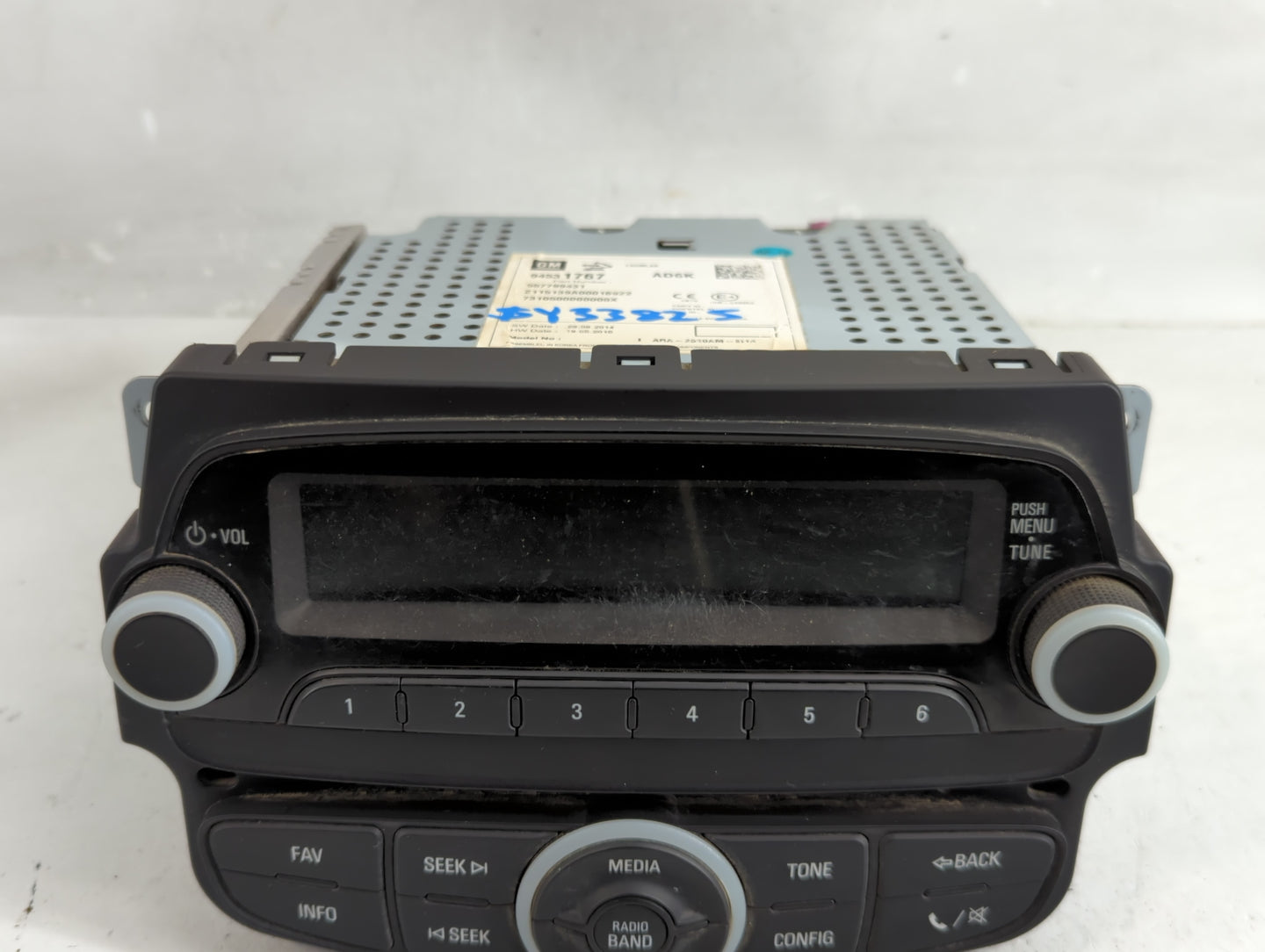 2015 Chevrolet Spark Radio AM FM Cd Player Receiver Replacement P/N:94531767 Fits OEM Used Auto Parts - Oemusedautoparts1.co