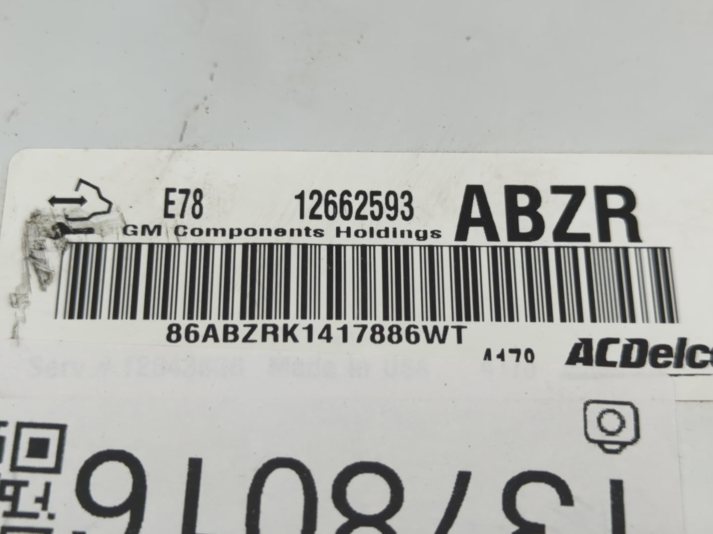 2015 Chevrolet Spark PCM Engine Control Computer ECU ECM PCU OEM P/N:12662593 Fits Fits 2011 2012 2013 OEM Used Auto Parts -