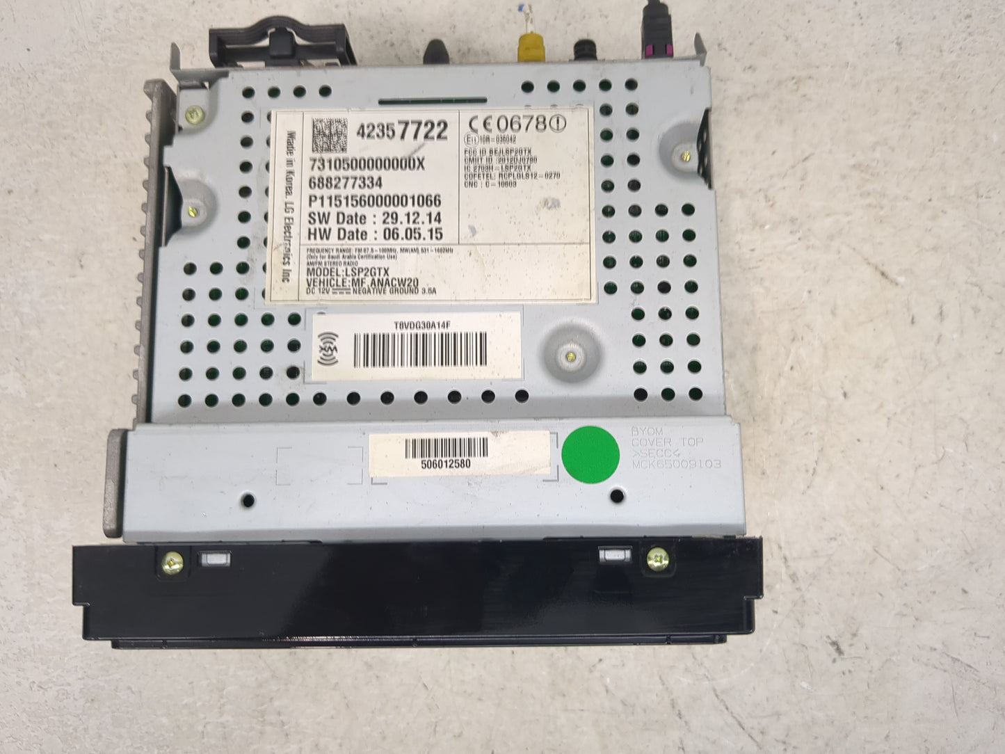 2013-2015 Chevrolet Spark Radio AM FM Cd Player Receiver Replacement P/N:42357722 LSP2GTX, 688277334 Fits Fits 2013 2014 201