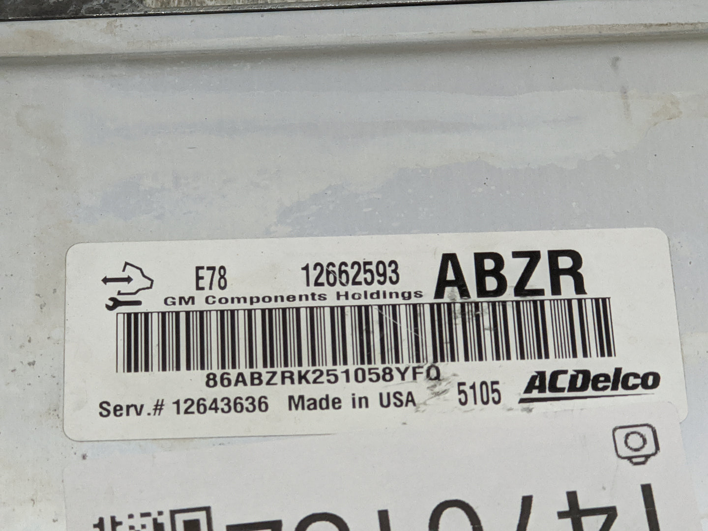 2014-2015 Chevrolet Spark PCM Engine Control Computer ECU ECM PCU OEM P/N:12662593 12643636 Fits OEM Used Auto Parts - Oemus