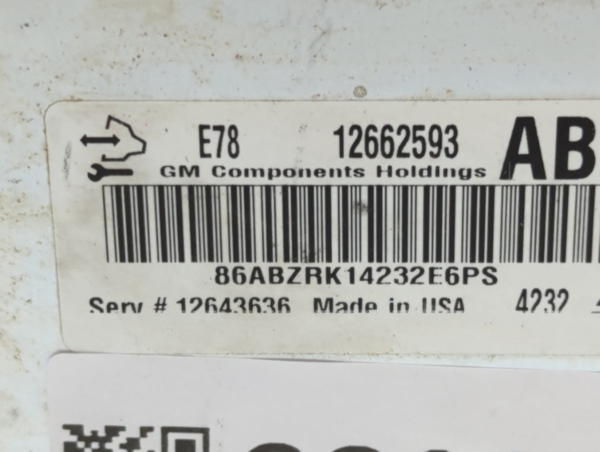 2015 Chevrolet Spark PCM Engine Control Computer ECU ECM PCU OEM P/N:12662593 OEM Used Auto Parts - Oemusedautoparts1.com