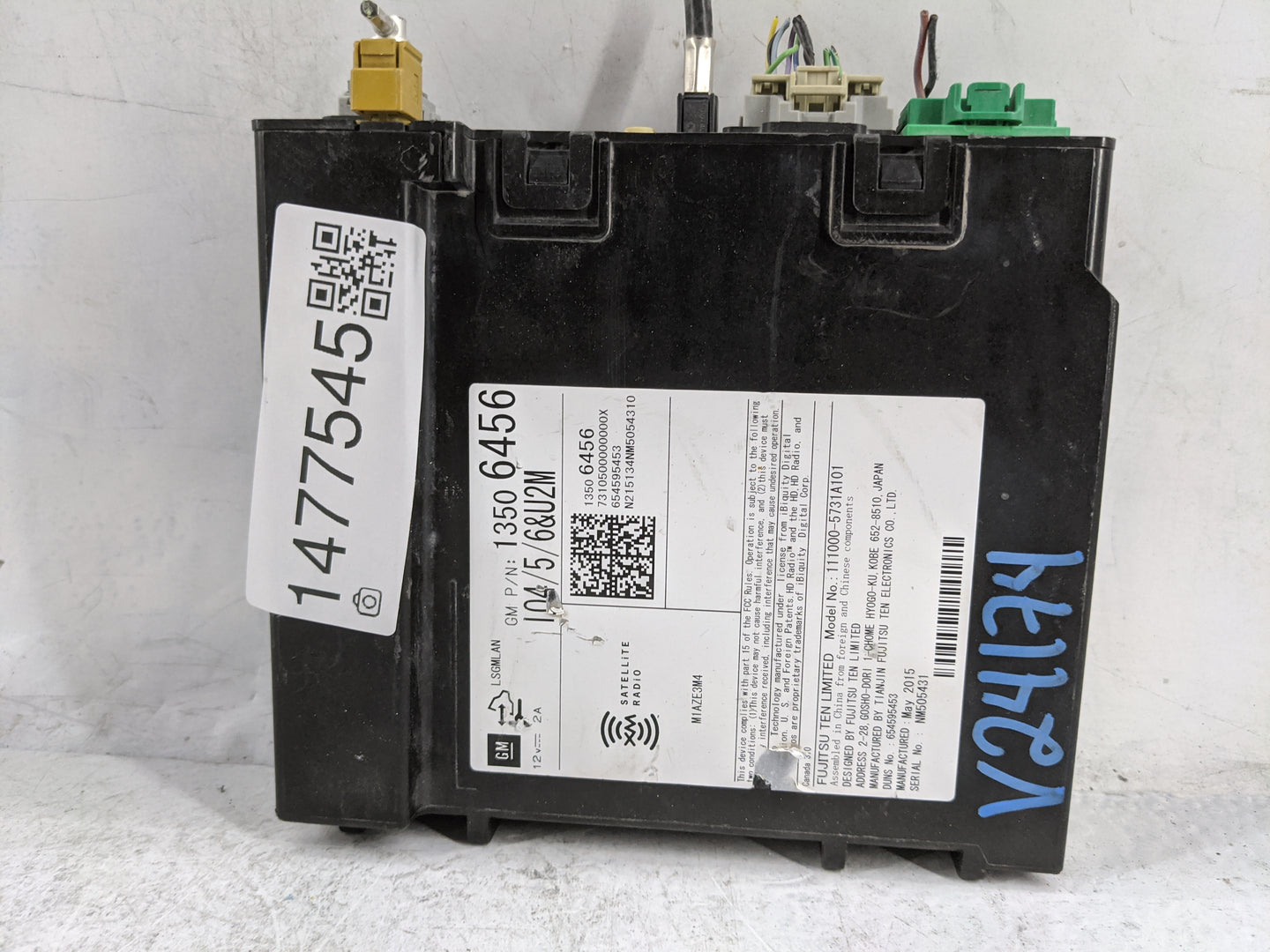 2015 Chevrolet Suburban Radio AM FM Cd Player Receiver Replacement P/N:13506456 111000-5731A101, NM505431 Fits OEM Used Auto