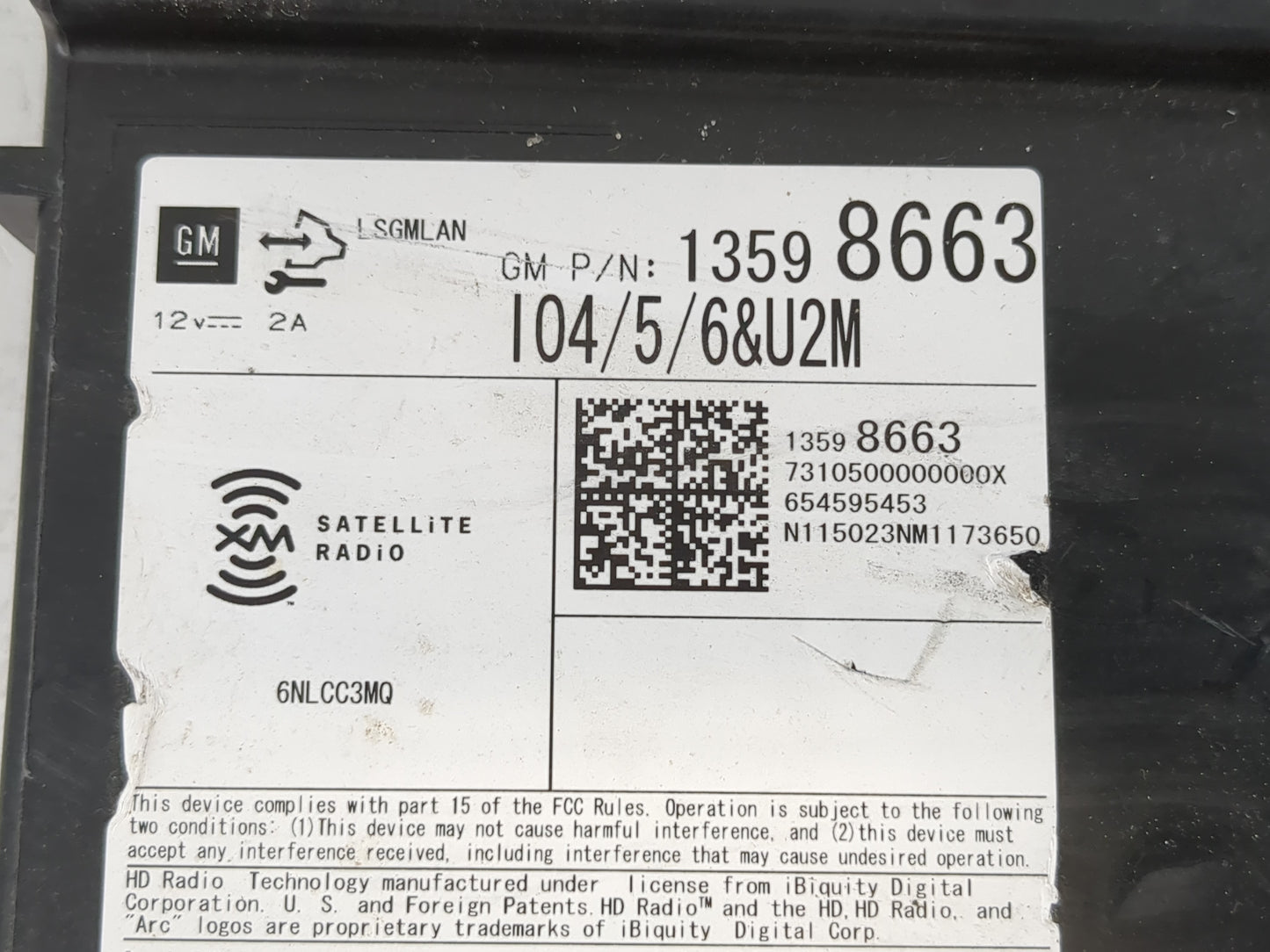2015 Chevrolet Suburban 1500 Radio AM FM Cd Player Receiver Replacement P/N:13598663 Fits OEM Used Auto Parts - Oemusedautop