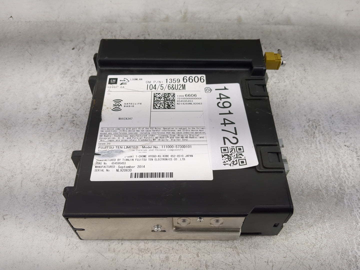 2015 Chevrolet Suburban 1500 Radio AM FM Cd Player Receiver Replacement P/N:13596606 111000-5730D101 Fits Fits 2013 2014 OEM