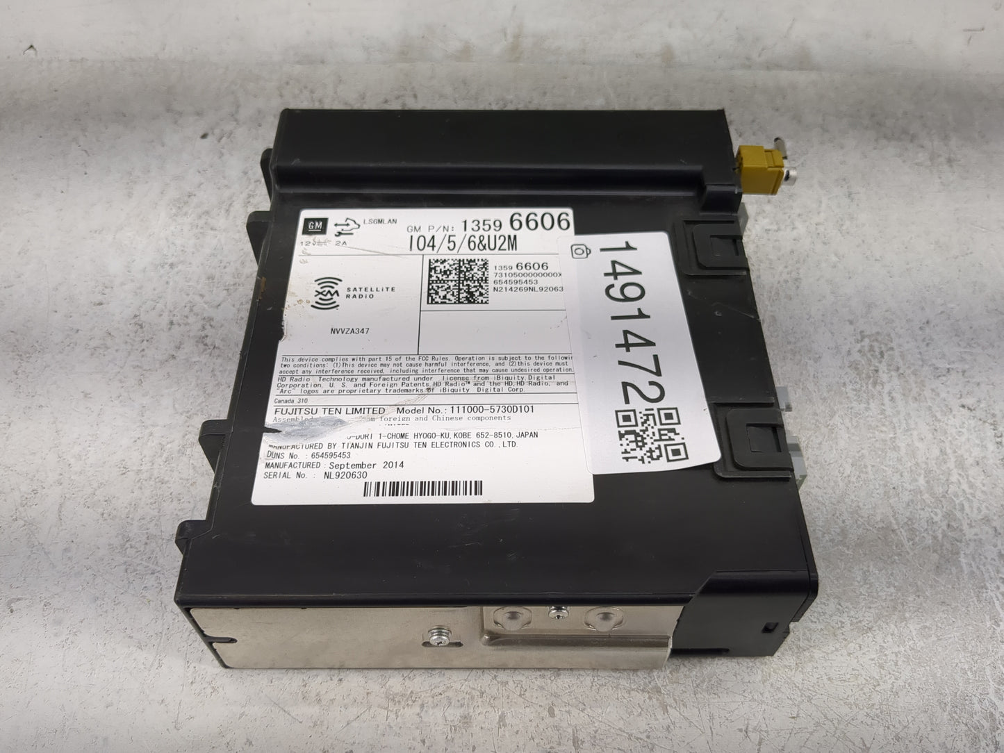 2015 Chevrolet Suburban 1500 Radio AM FM Cd Player Receiver Replacement P/N:13596606 111000-5730D101 Fits Fits 2013 2014 OEM