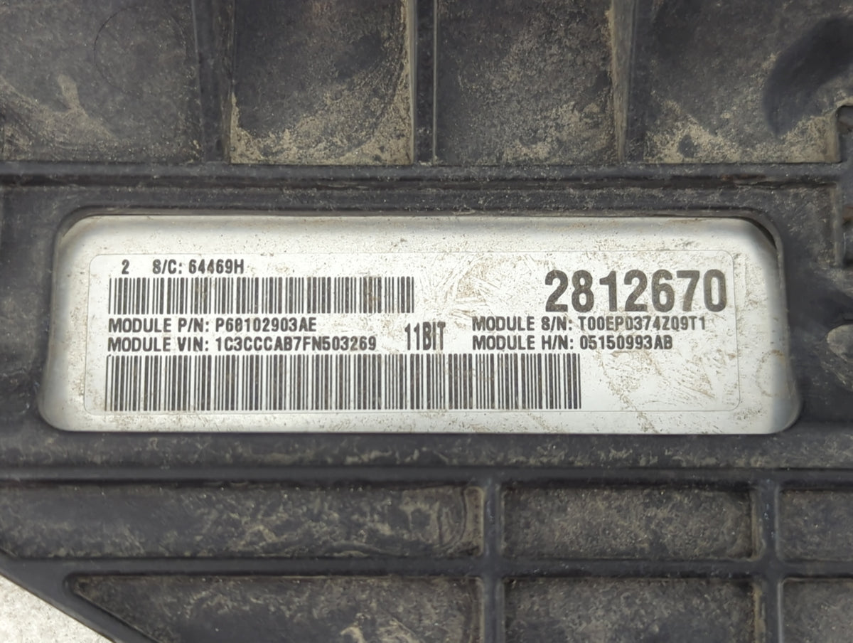 2015 Chrysler 200 PCM Engine Control Computer ECU ECM PCU OEM P/N:P68102903AE Fits OEM Used Auto Parts - Oemusedautoparts1.c