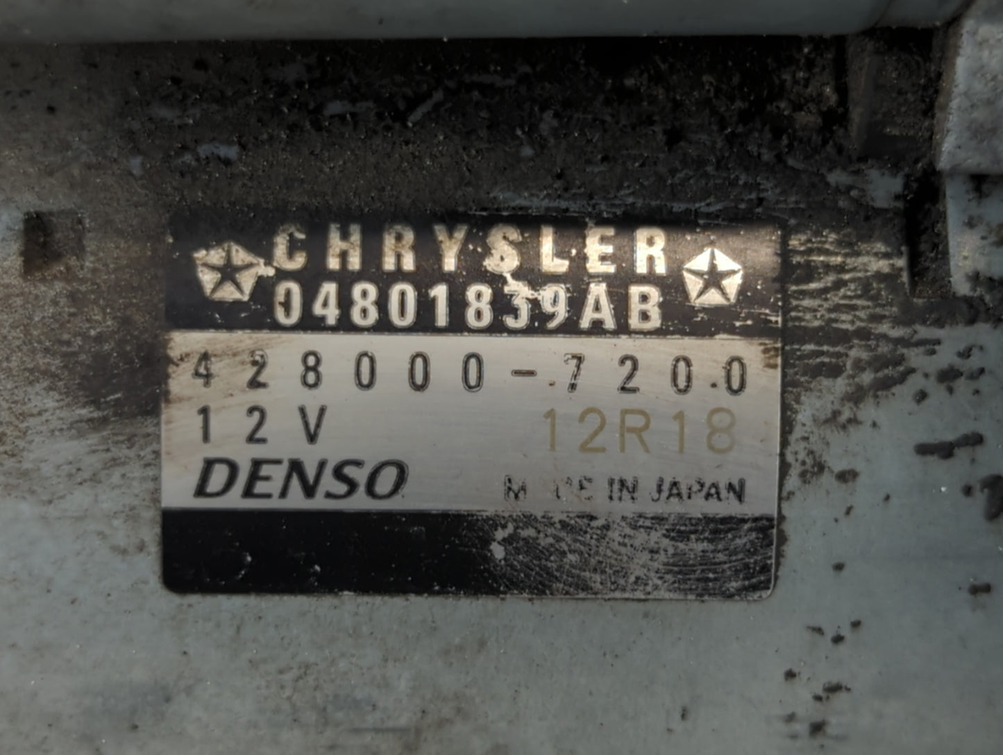 2015-2017 Chrysler 200 Car Starter Motor Solenoid OEM P/N:428000-7200 04801839AB Fits OEM Used Auto Parts - Oemusedautoparts