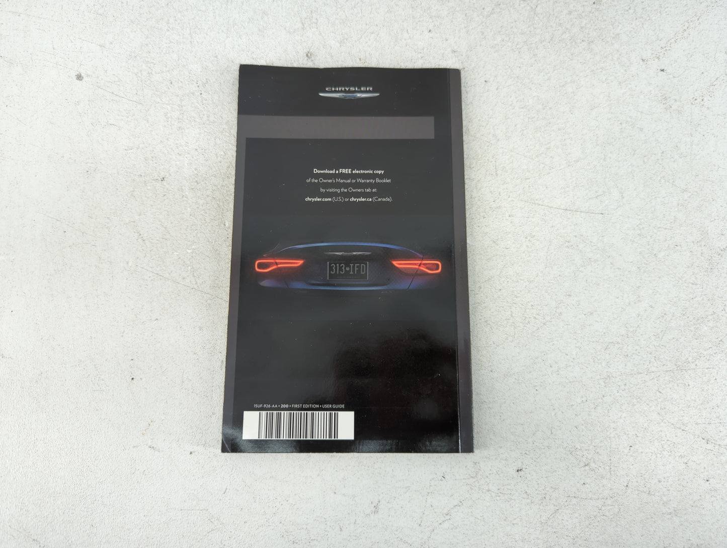2015 Chrysler 200 Owners Manual Book Guide P/N:15UF-926-AA OEM Used Auto Parts - Oemusedautoparts1.com