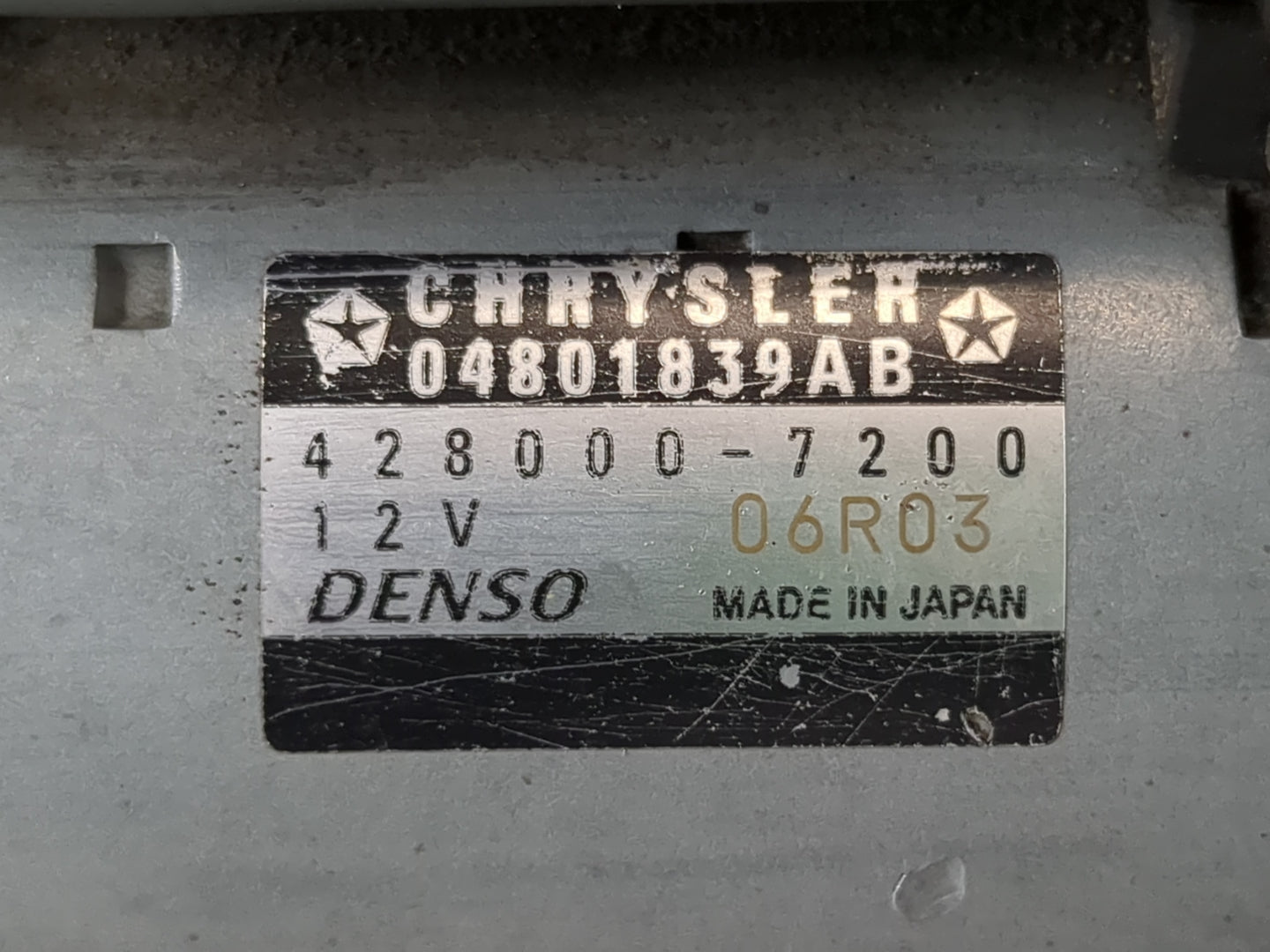 2015-2017 Chrysler 200 Car Starter Motor Solenoid OEM P/N:428000-7200 04801839AB Fits OEM Used Auto Parts - Oemusedautoparts