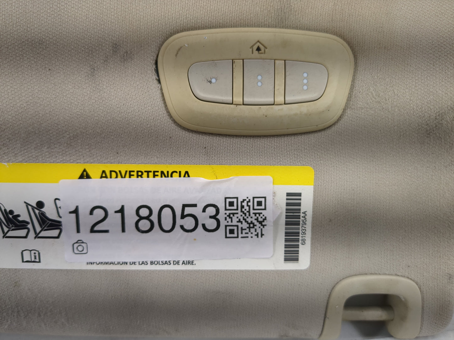 2015 Chrysler 200 Sun Visor Shade Replacement Driver Left Mirror Fits OEM Used Auto Parts - Oemusedautoparts1.com