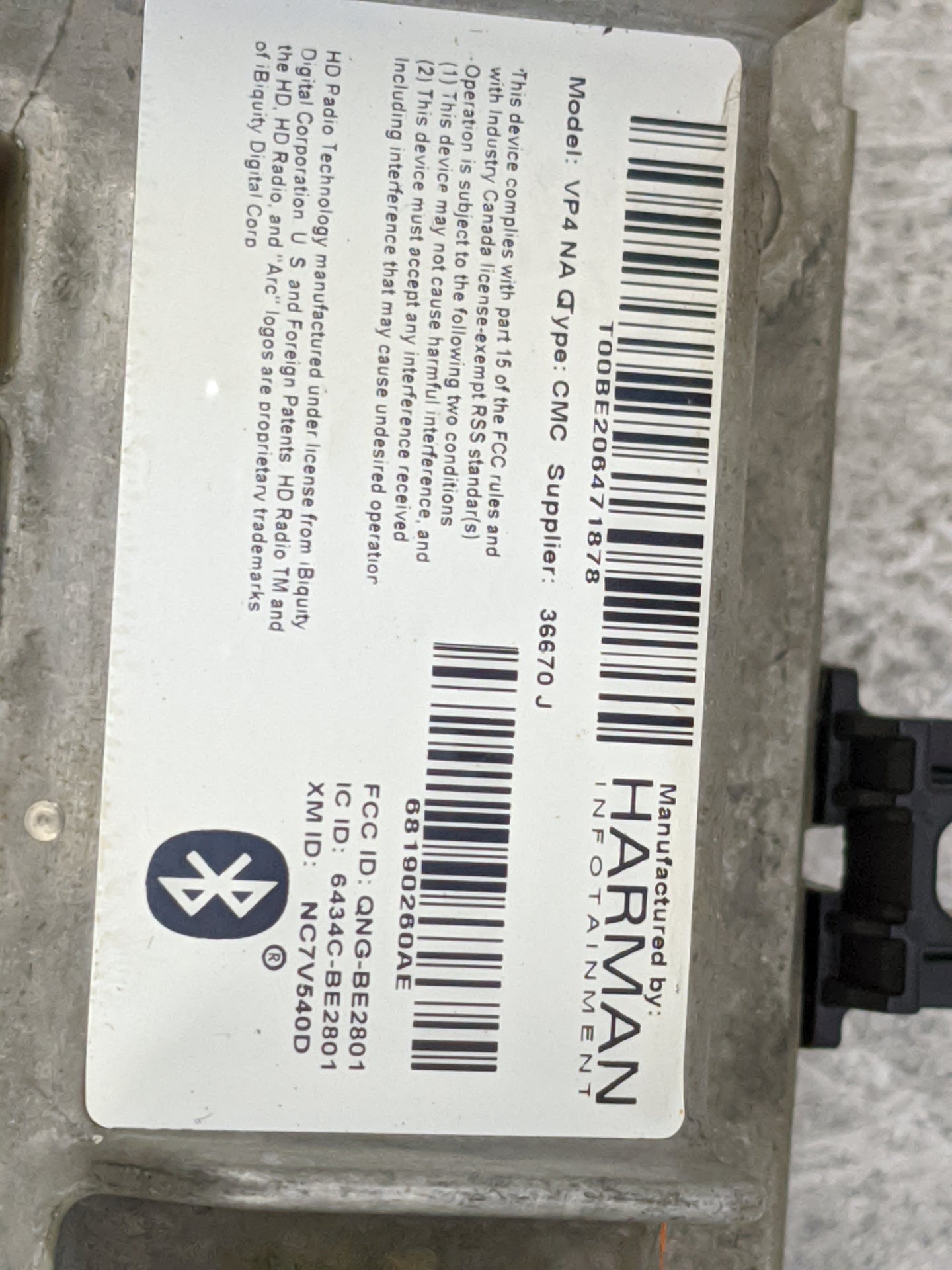 2015 Chrysler 200 Radio AM FM Cd Player Receiver Replacement P/N:68190260AE QNG-BE2801, 6434C-BE2801, NC7V540D Fits OEM Used
