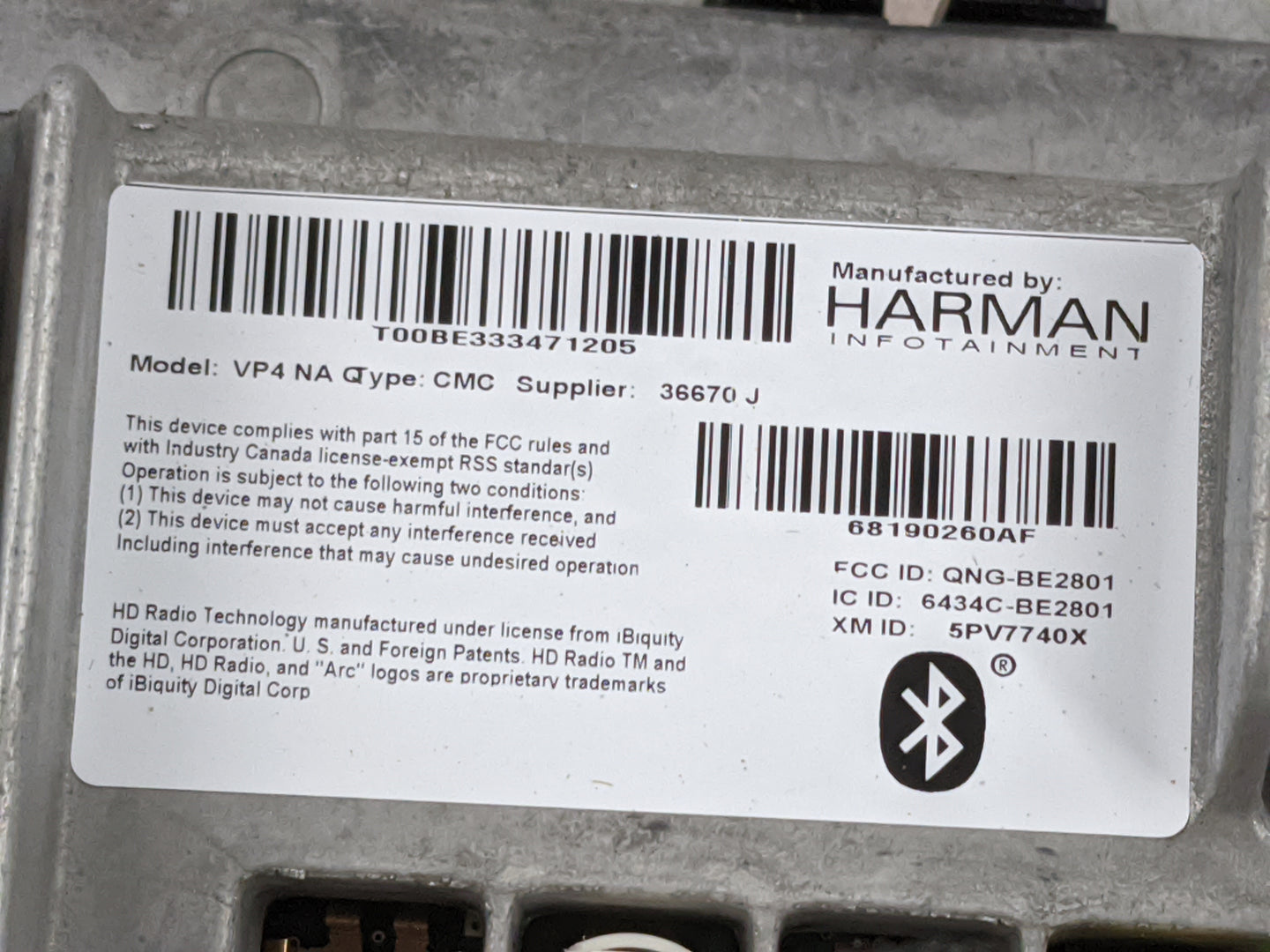 2015 Chrysler 200 Radio AM FM Cd Player Receiver Replacement P/N:68190260AF QNG-BE2801, 6434C-BE2801, 5PV7740X Fits OEM Used
