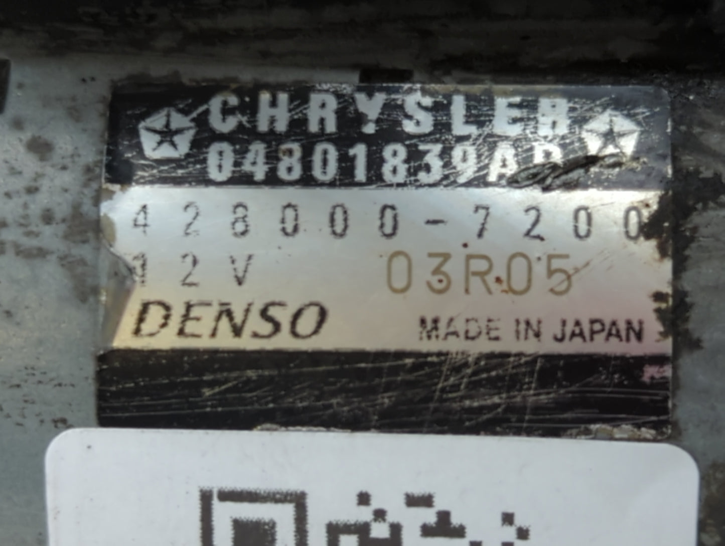 2015-2017 Chrysler 200 Car Starter Motor Solenoid OEM P/N:428000-7200 04801839AD Fits OEM Used Auto Parts - Oemusedautoparts