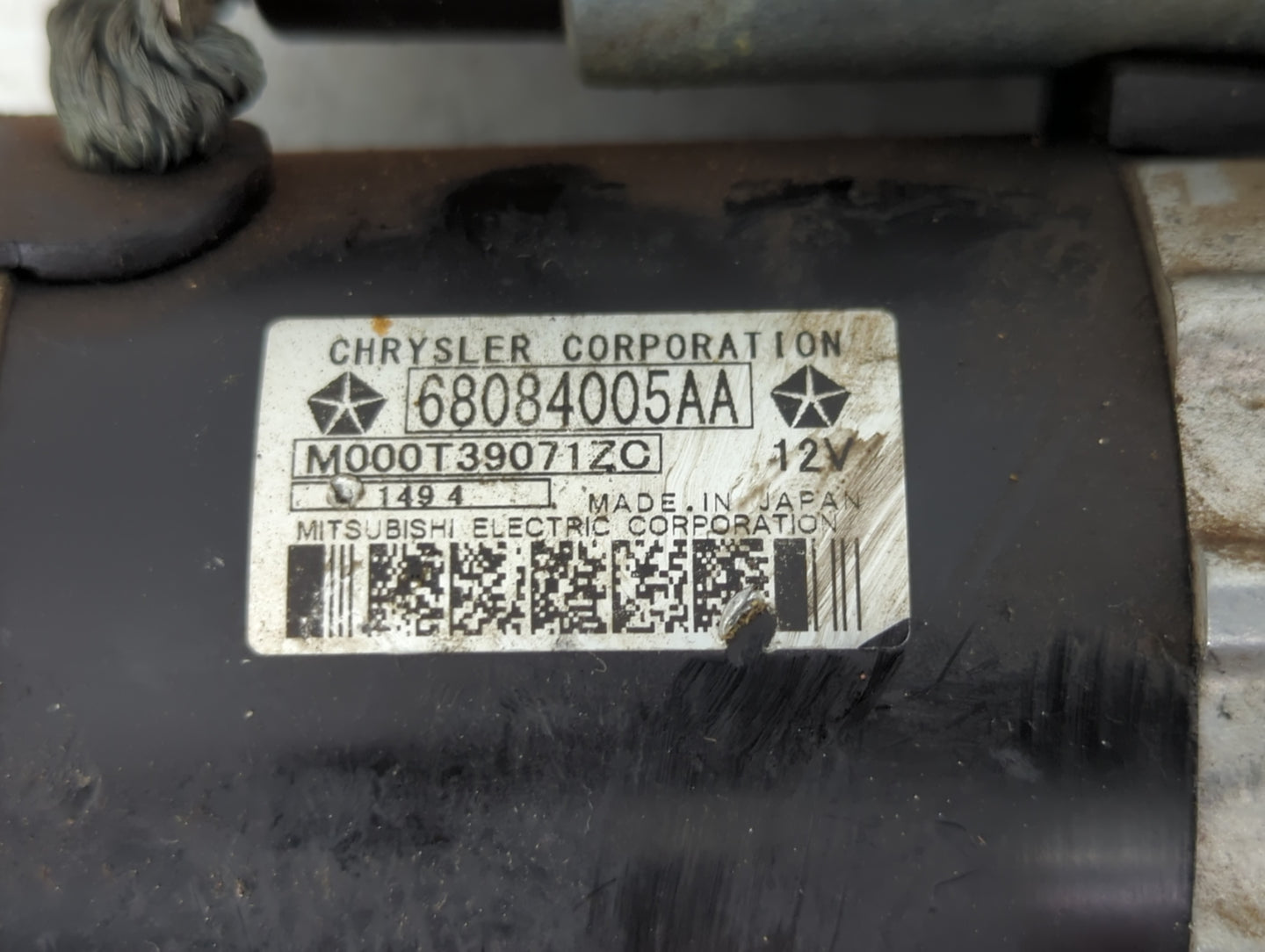 2015-2017 Chrysler 200 Car Starter Motor Solenoid OEM P/N:M000T39071ZC 68084005AA Fits OEM Used Auto Parts - Oemusedautopart