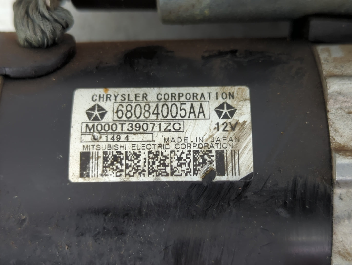 2015-2017 Chrysler 200 Car Starter Motor Solenoid OEM P/N:M000T39071ZC 68084005AA Fits OEM Used Auto Parts - Oemusedautopart