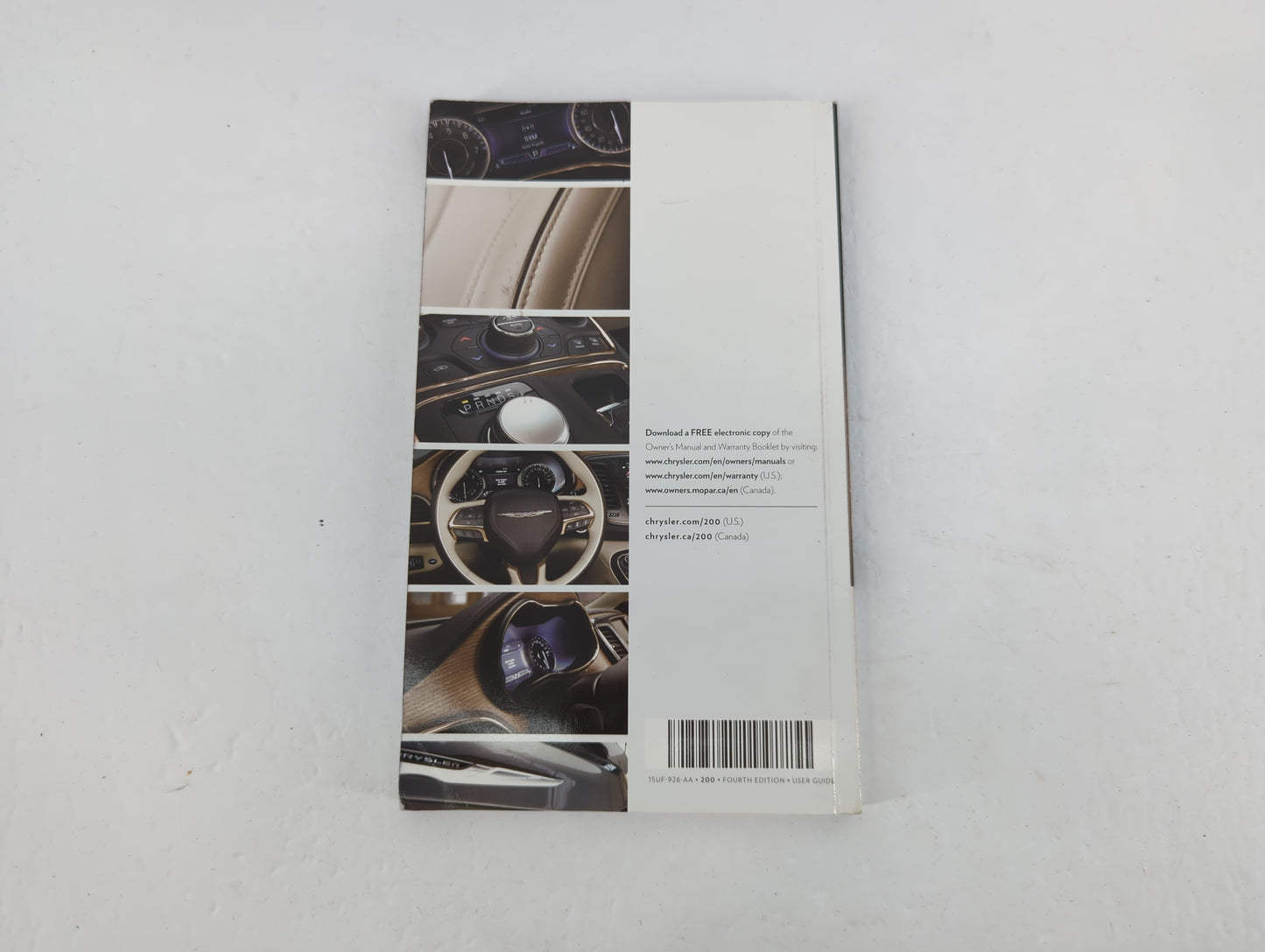 2015 Chrysler 200 Owners Manual Book Guide P/N:15UF-926-AA OEM Used Auto Parts - Oemusedautoparts1.com