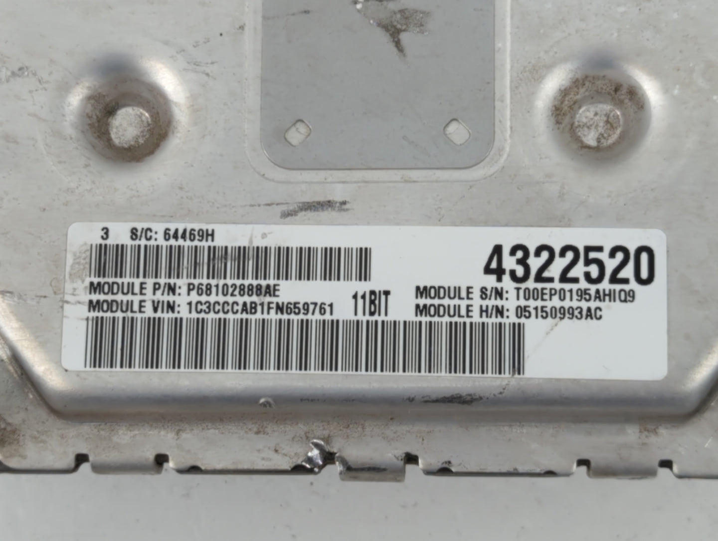 2015 Chrysler 200 PCM Engine Control Computer ECU ECM PCU OEM P/N:P68102888AE 4322520, P05150993AC Fits OEM Used Auto Parts 
