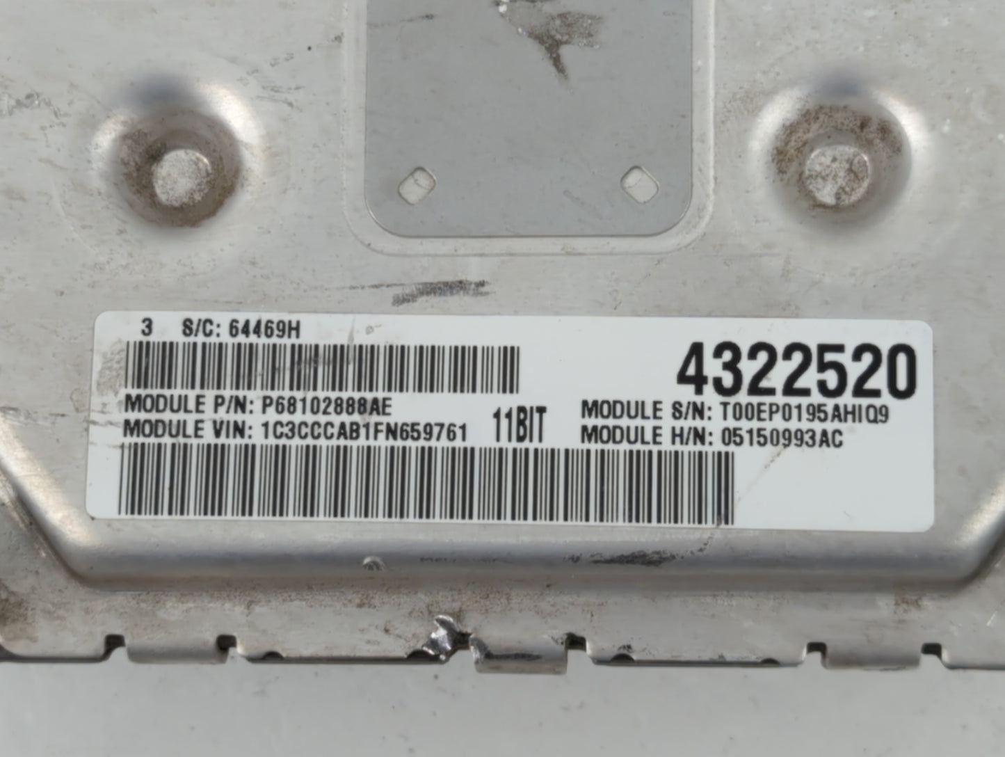 2015 Chrysler 200 PCM Engine Control Computer ECU ECM PCU OEM P/N:P68102888AE 4322520, P05150993AC Fits OEM Used Auto Parts 