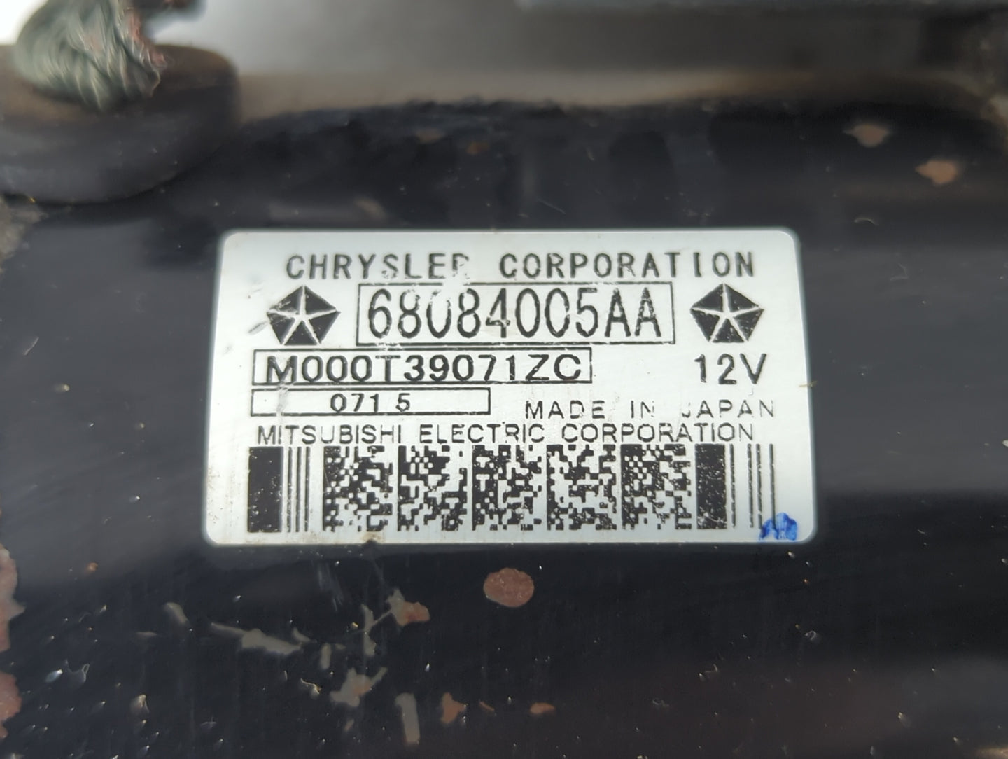 2015-2017 Chrysler 200 Car Starter Motor Solenoid OEM P/N:M000T39071ZC 68084005AA Fits OEM Used Auto Parts - Oemusedautopart