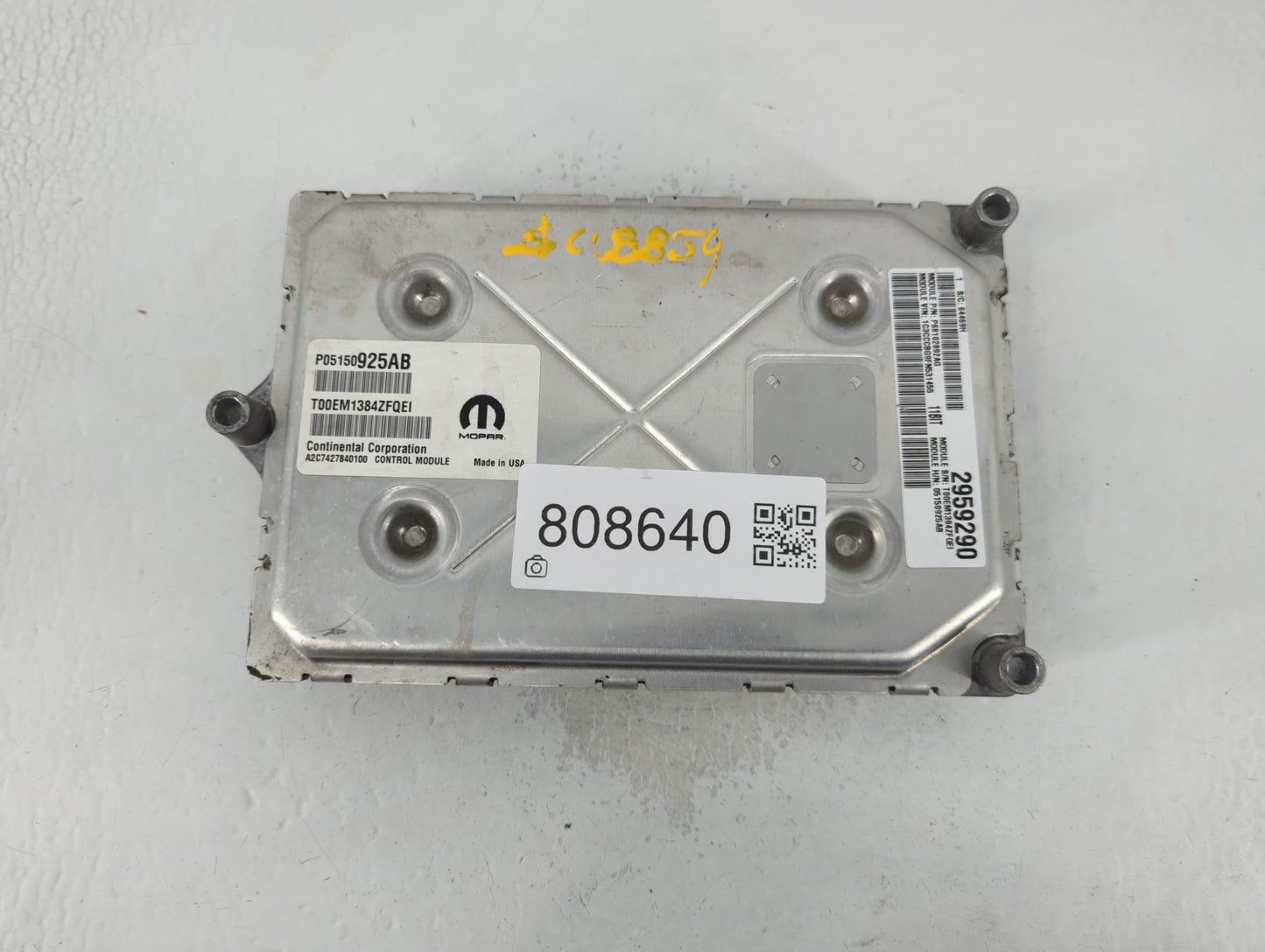 2015 Chrysler 200 PCM Engine Control Computer ECU ECM PCU OEM P/N:2959290 Fits OEM Used Auto Parts - Oemusedautoparts1.com