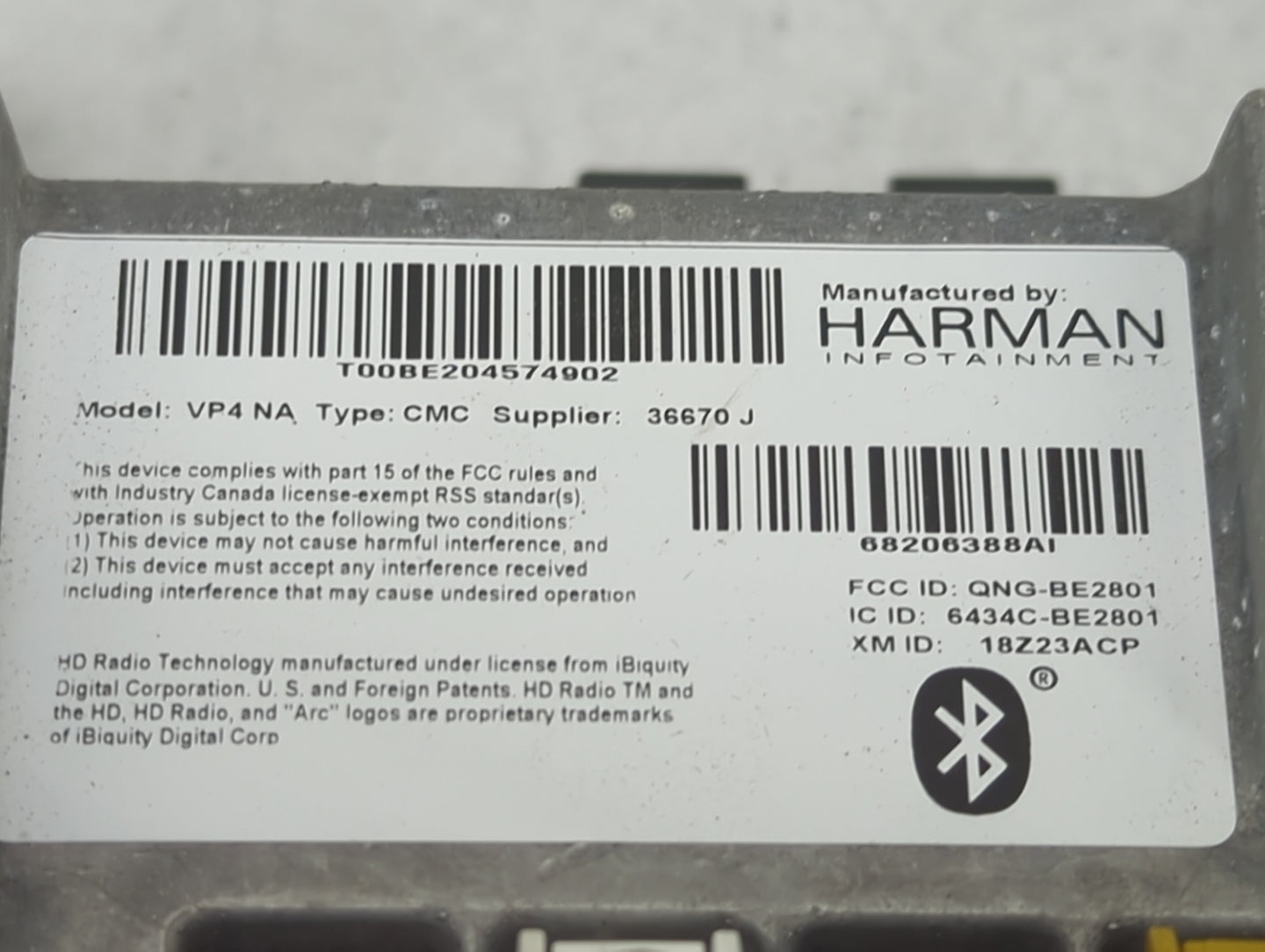 2015 Chrysler 300 Radio AM FM Cd Player Receiver Replacement P/N:T00BE204574902 68206388AI, QNG-BE2801, 6434C-BE2801 Fits OE
