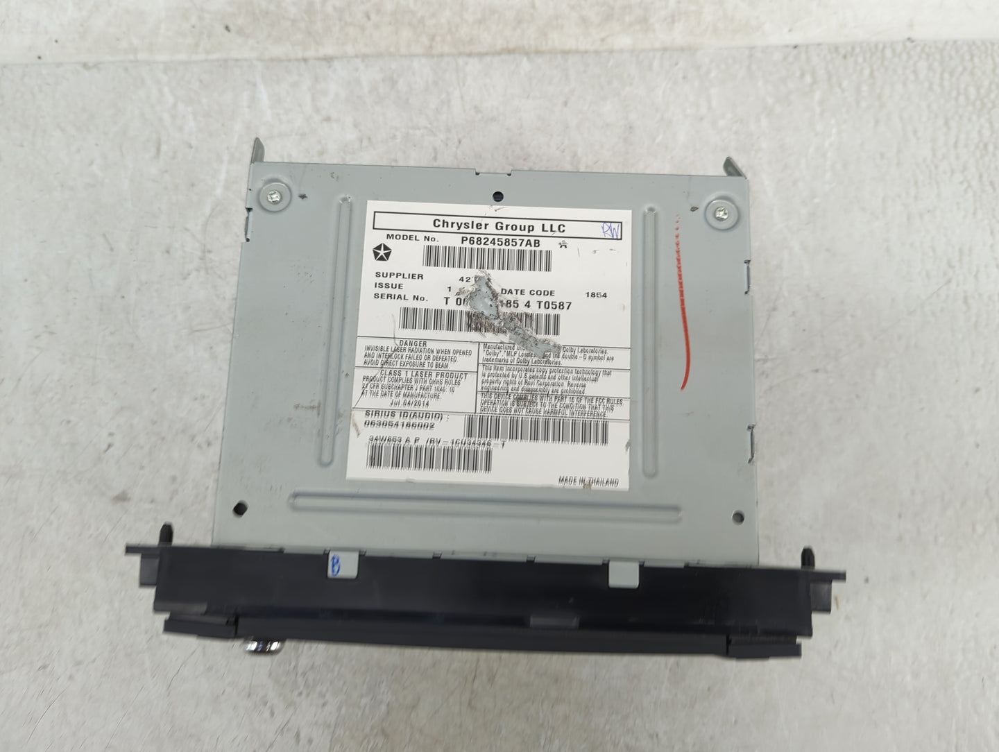 2012-2016 Chrysler Town & Country Radio AM FM Cd Player Receiver Replacement P/N:P68245857AB Fits OEM Used Auto Parts - Oemu