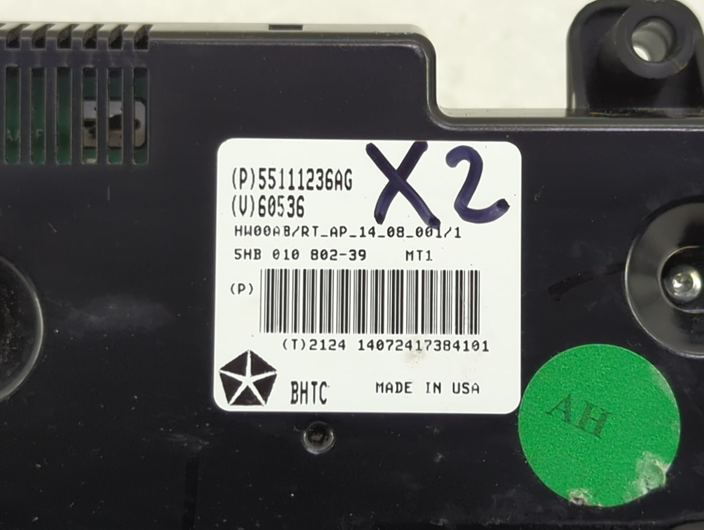 2011-2016 Chrysler Town & Country Climate Control Module Temperature AC/Heater Replacement P/N:55111236AG Fits OEM Used Auto