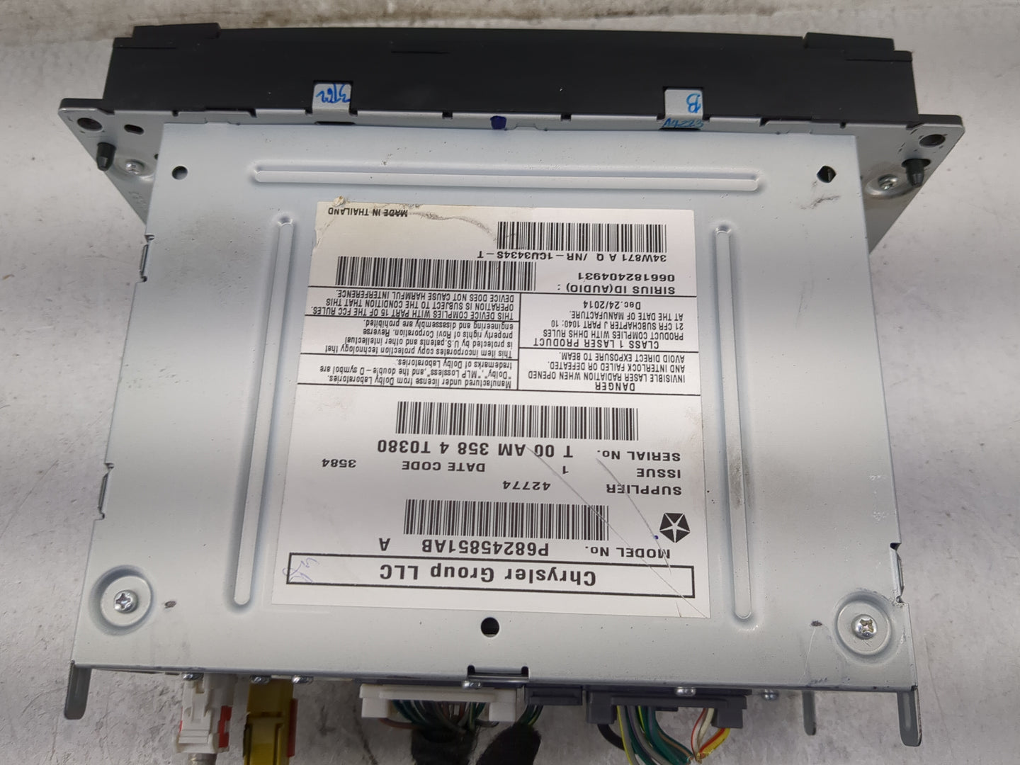 2012-2016 Chrysler Town & Country Radio AM FM Cd Player Receiver Replacement P/N:68245851AB Fits OEM Used Auto Parts - Oemus