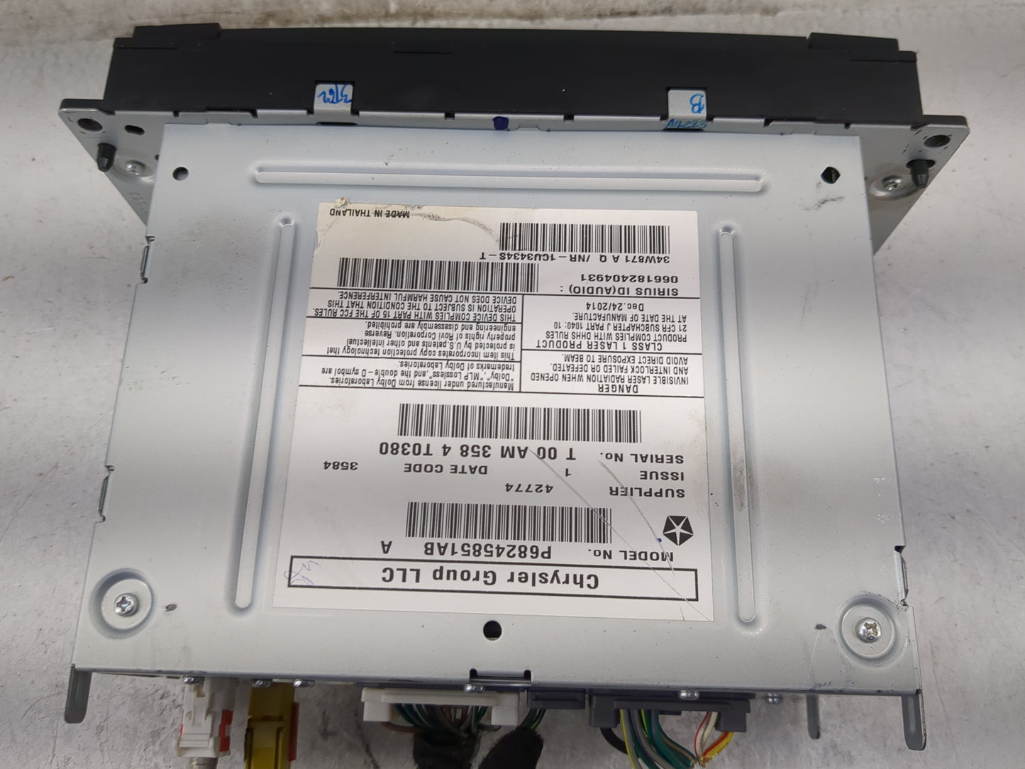 2012-2016 Chrysler Town & Country Radio AM FM Cd Player Receiver Replacement P/N:68245851AB Fits OEM Used Auto Parts - Oemus