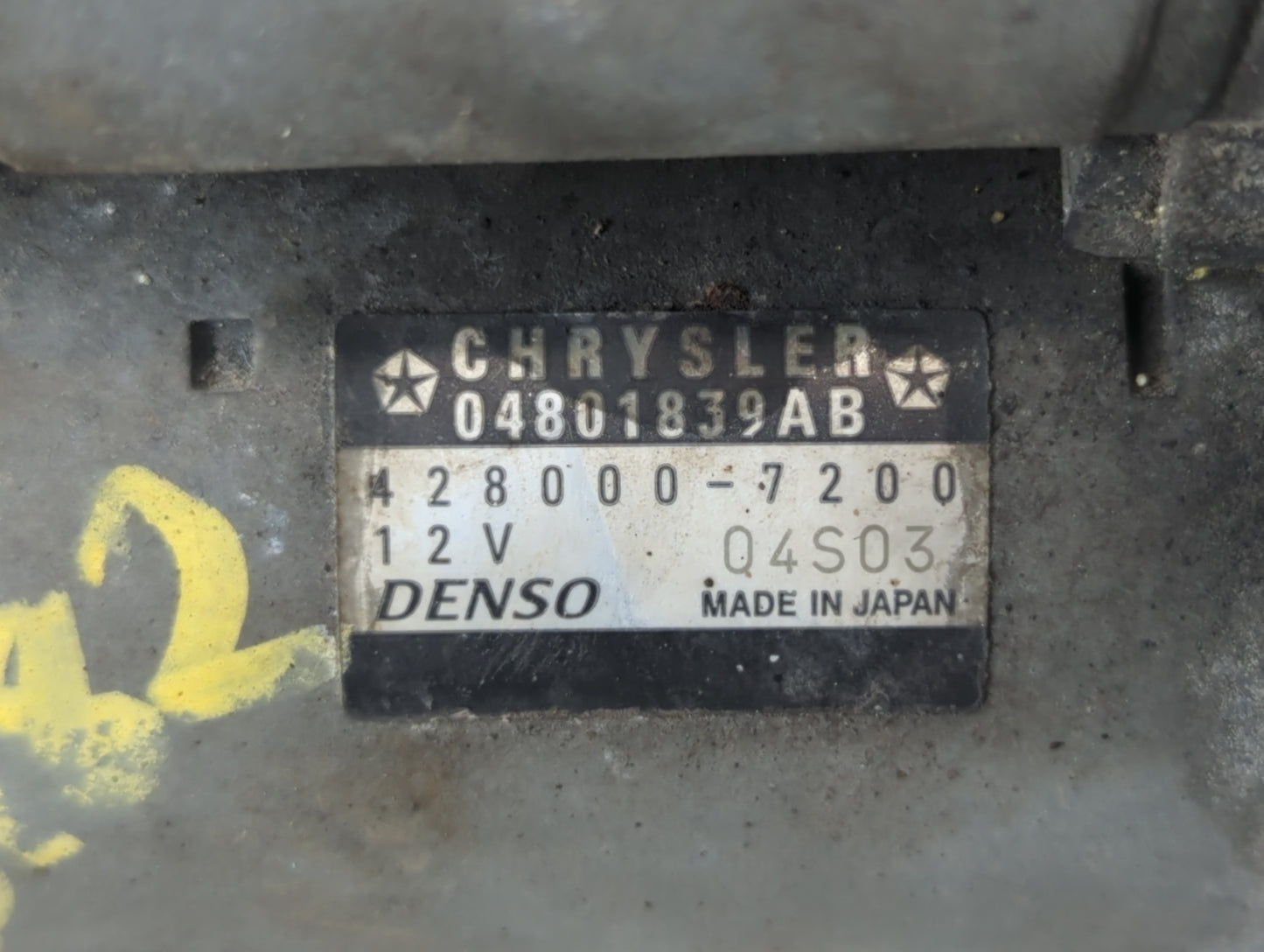 2011-2016 Chrysler Town & Country Car Starter Motor Solenoid OEM P/N:428000-7200 04801839AB Fits OEM Used Auto Parts - Oemus