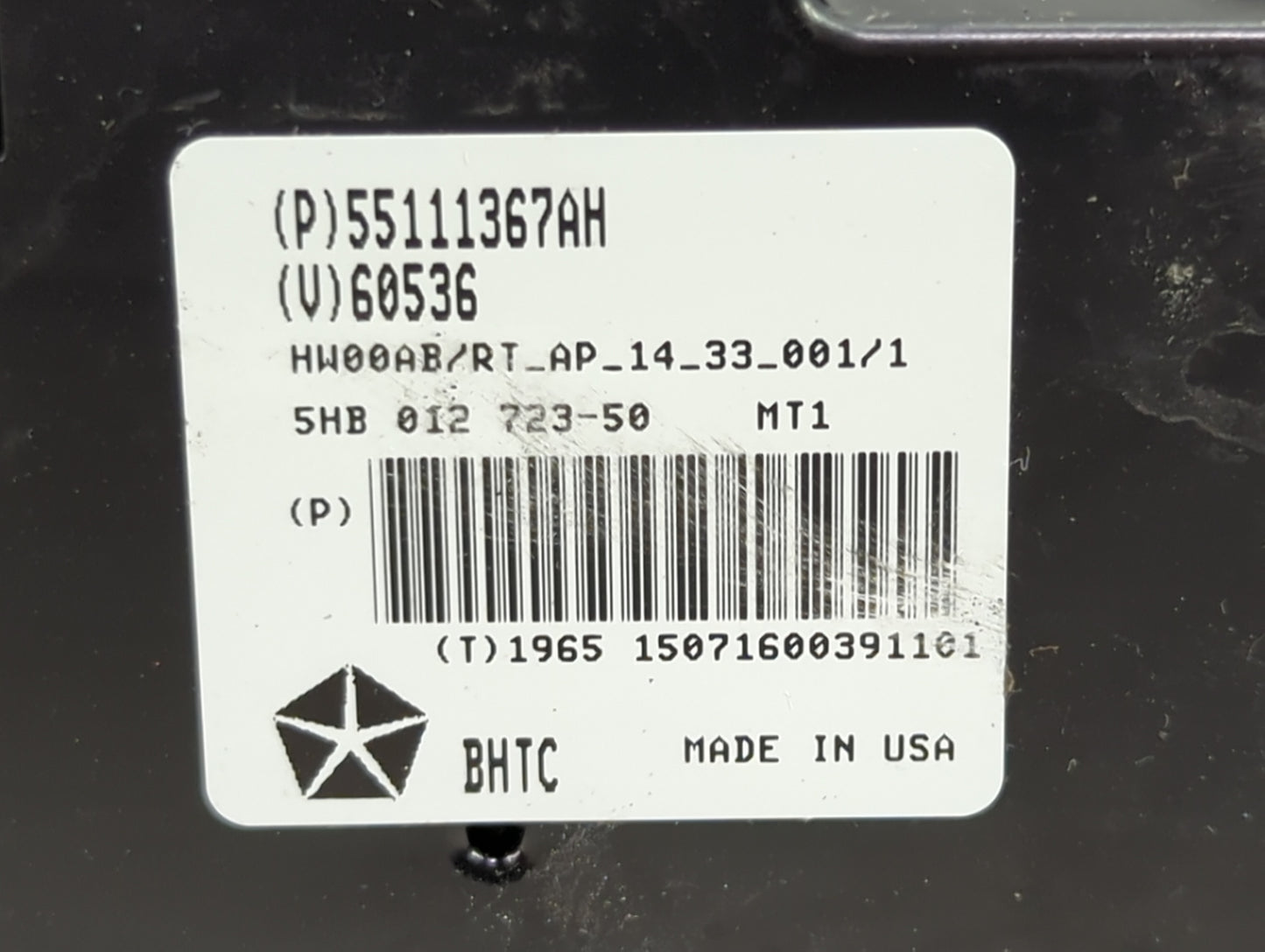 2015 Dodge Caravan Climate Control Module Temperature AC/Heater Replacement P/N:55111367AH 5HB012723-50 Fits OEM Used Auto P